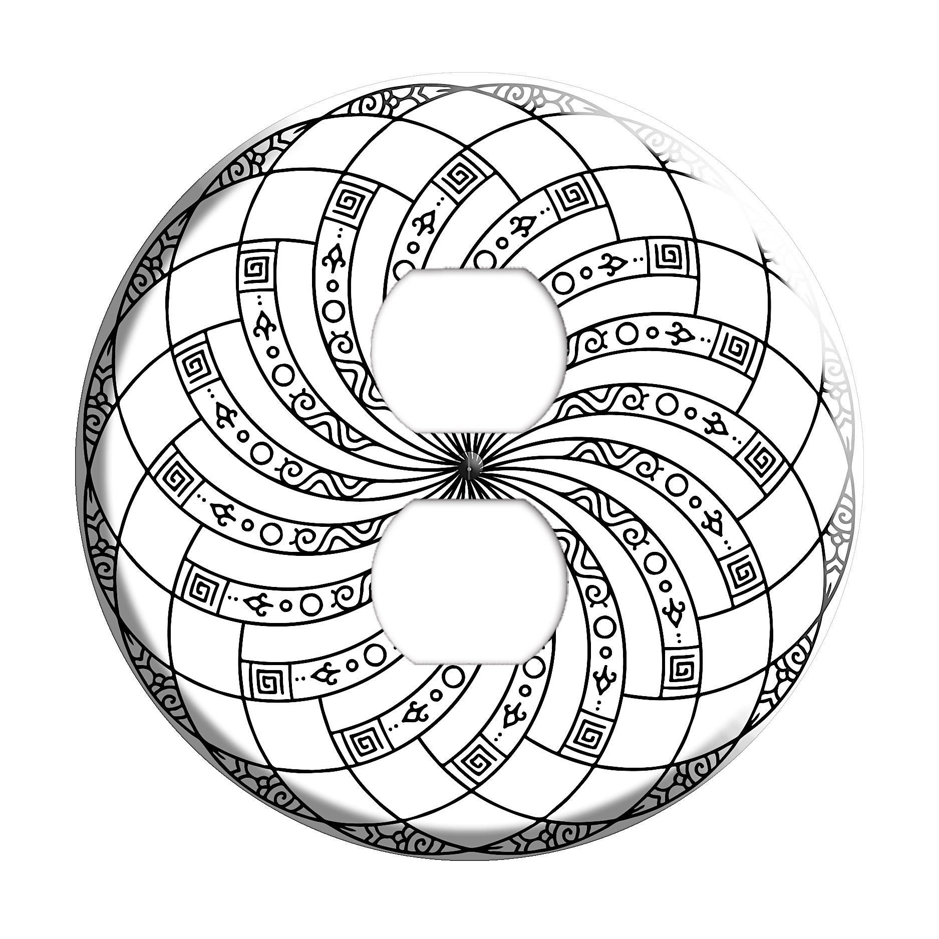 Spiral Mandala D Duplex Outlet Wallplate