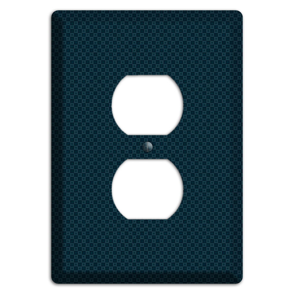 Navy Dots and Check Duplex Outlet Wallplate