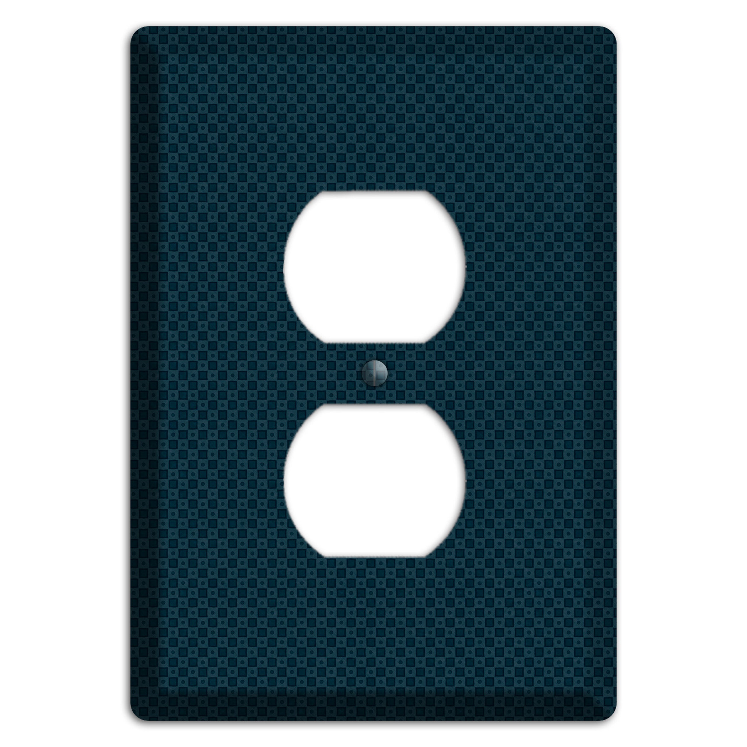 Navy Dots and Check Duplex Outlet Wallplate