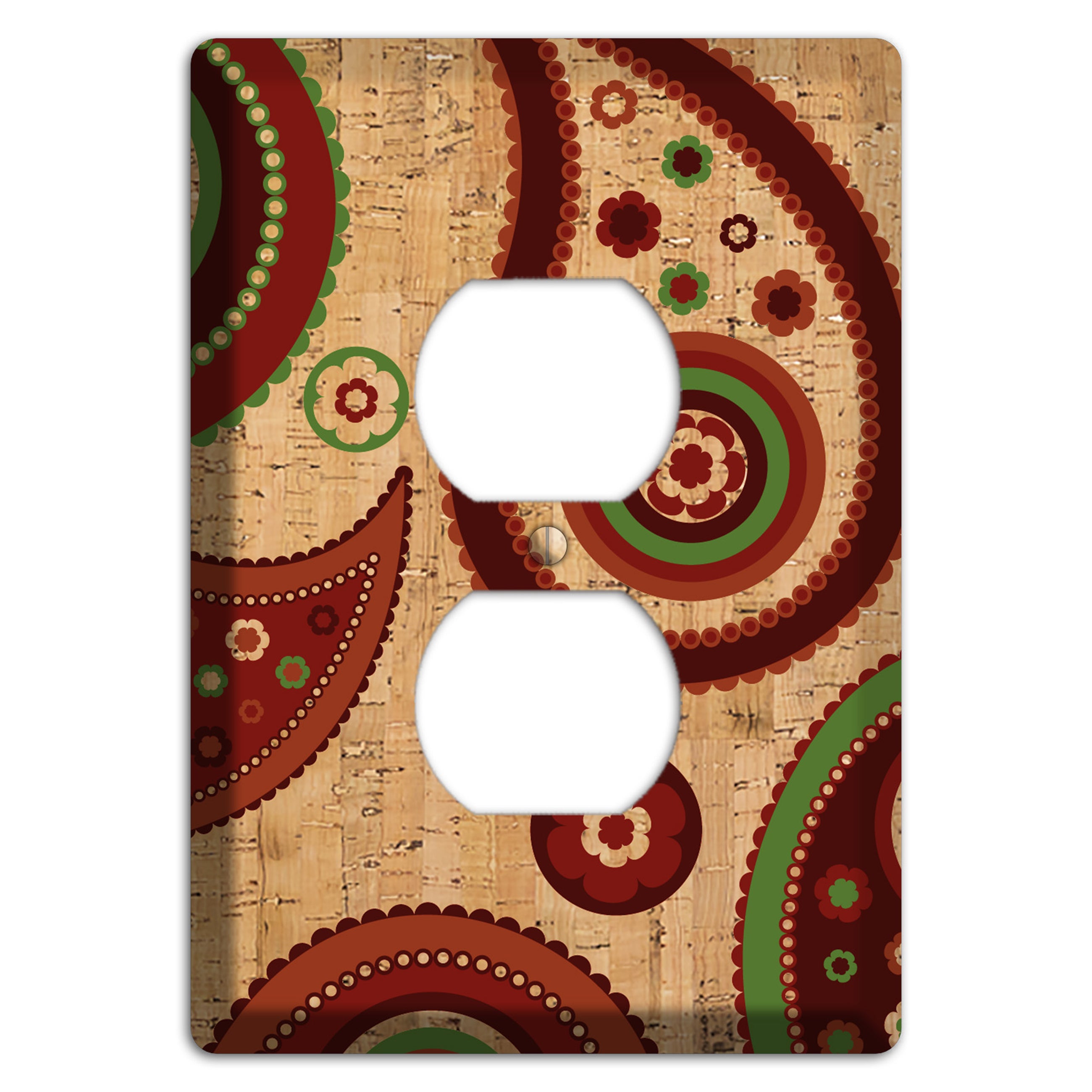 Paisley Cork Duplex Outlet Wallplate
