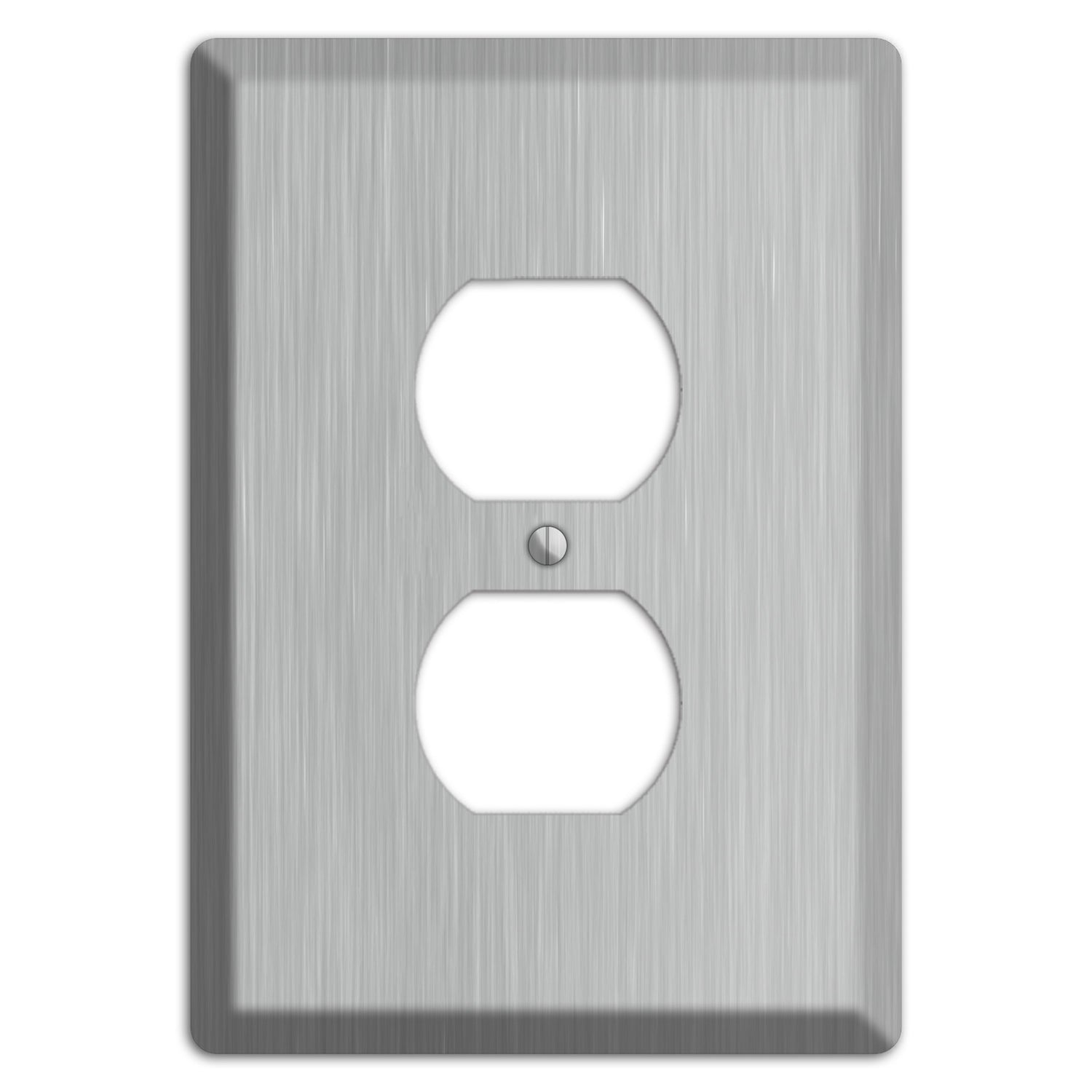 Brushed Stainless Steel Duplex Outlet Wallplate