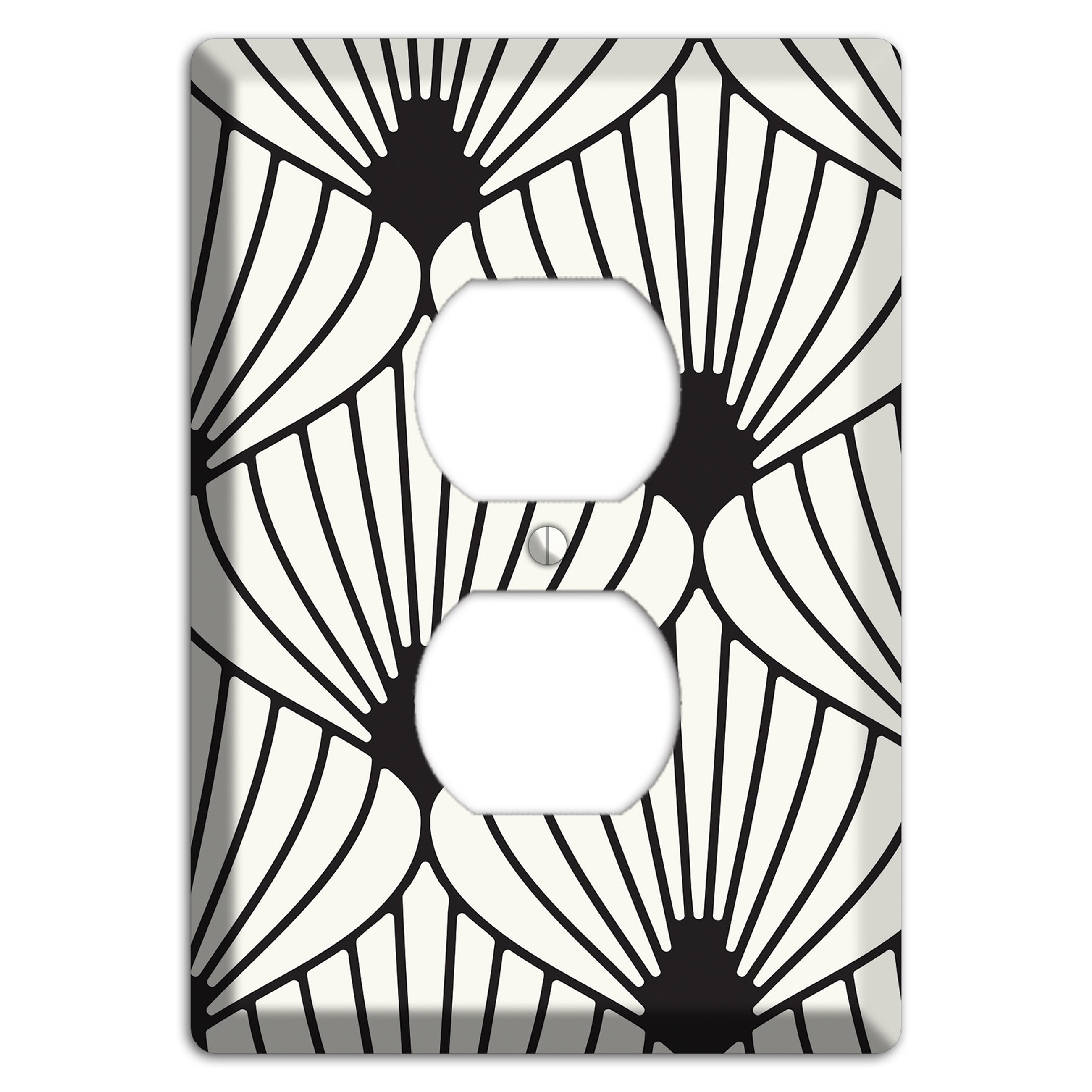 Black Deco Fans Duplex Outlet Wallplate