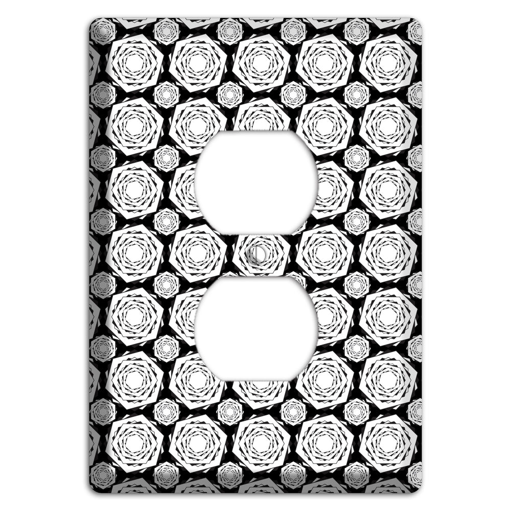 Overlay Hexagon Rotation Repeat 3 Duplex Outlet Wallplate