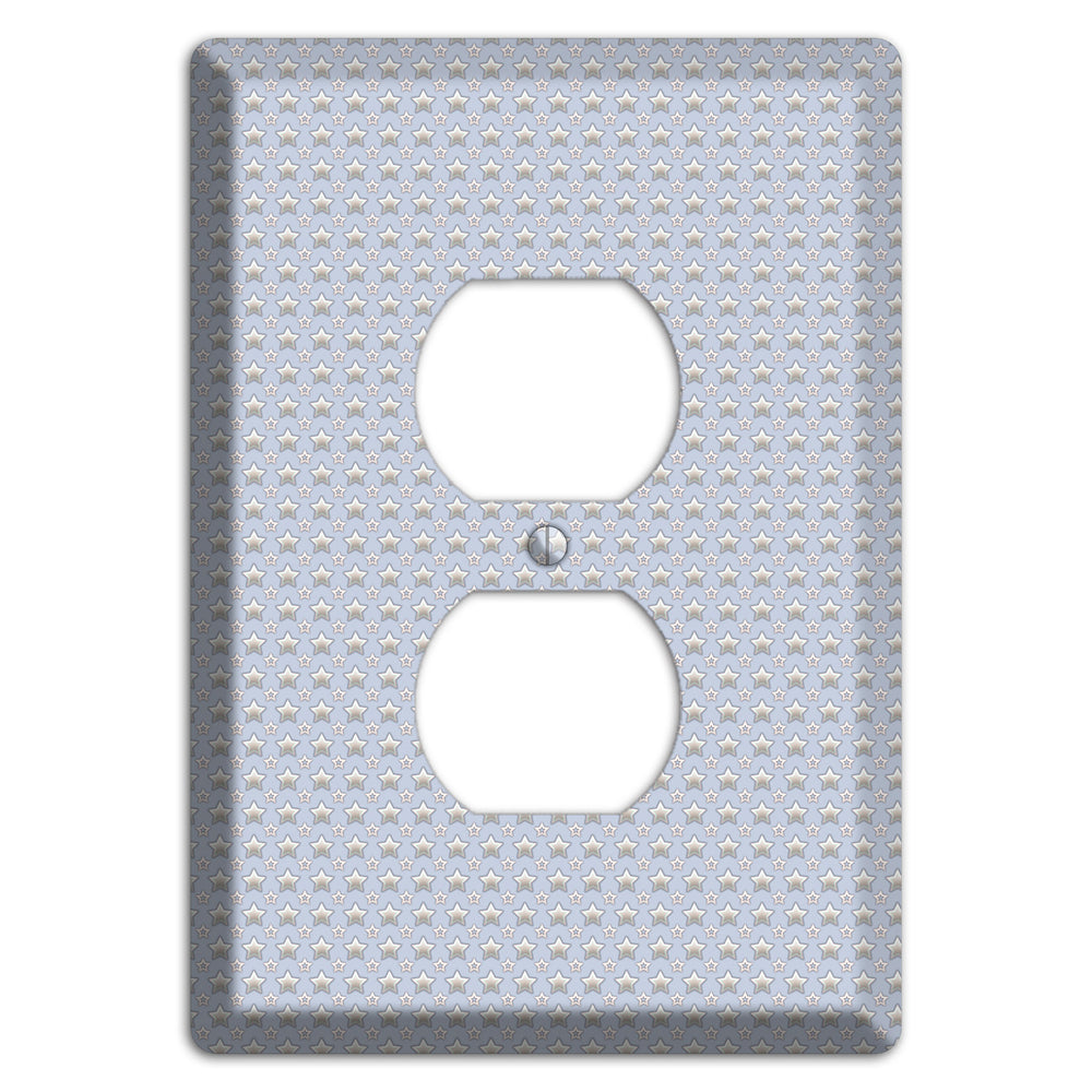 Grey Stars Duplex Outlet Wallplate