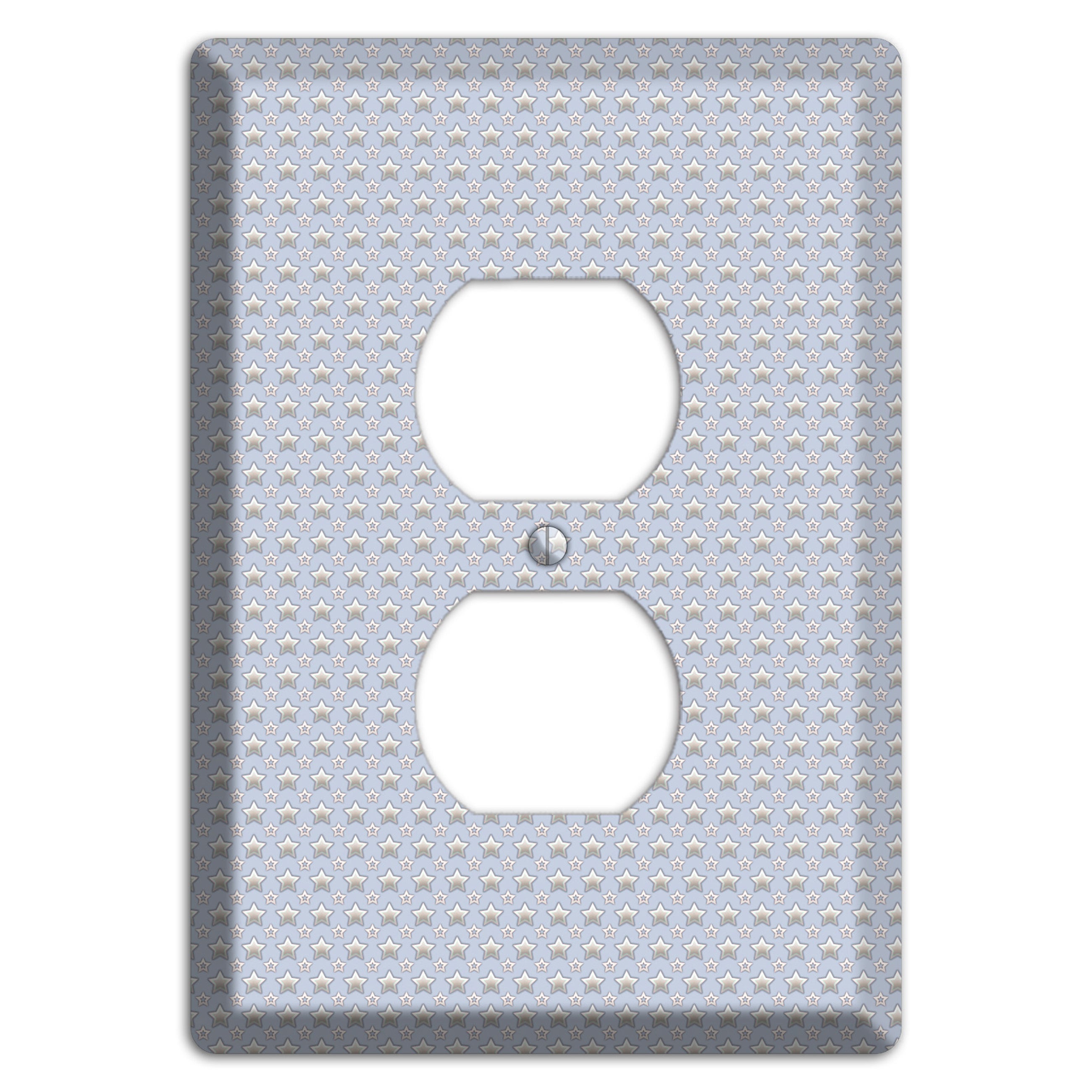 Grey Stars Duplex Outlet Wallplate