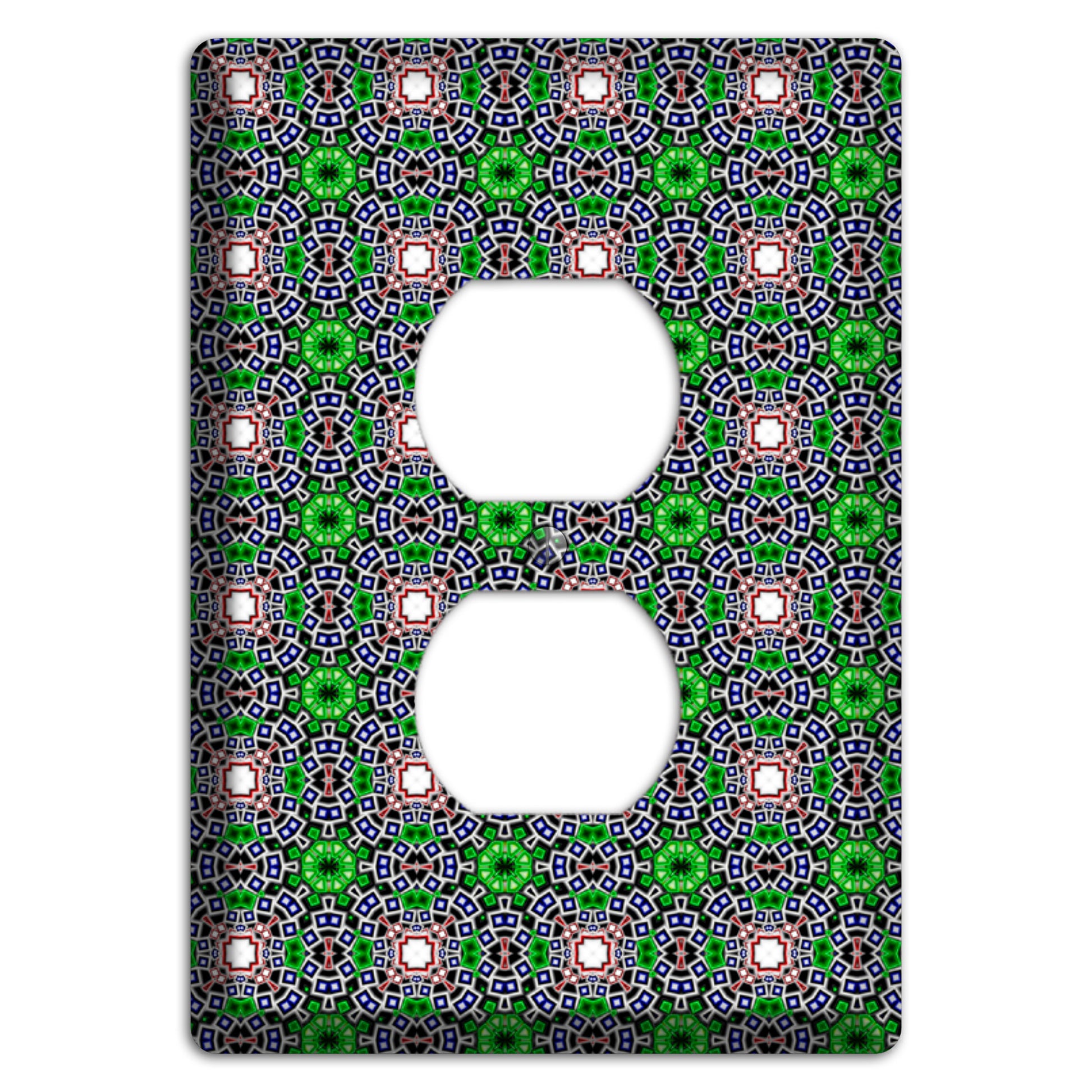 Green Foulard 4 Duplex Outlet Wallplate