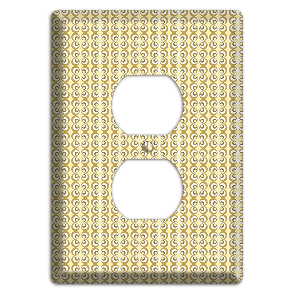 Yellow Offset Bullseye Duplex Outlet Wallplate