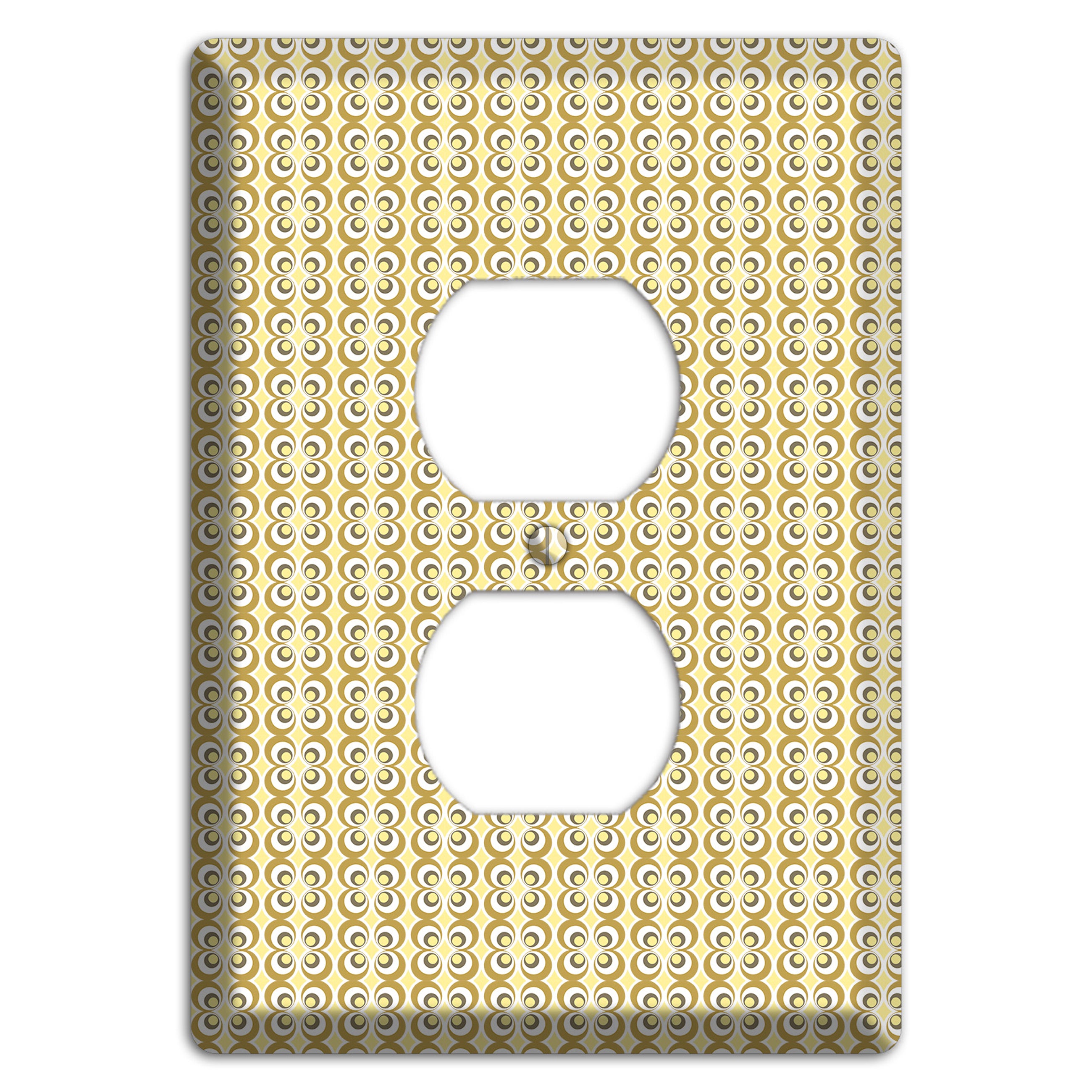Yellow Offset Bullseye Duplex Outlet Wallplate
