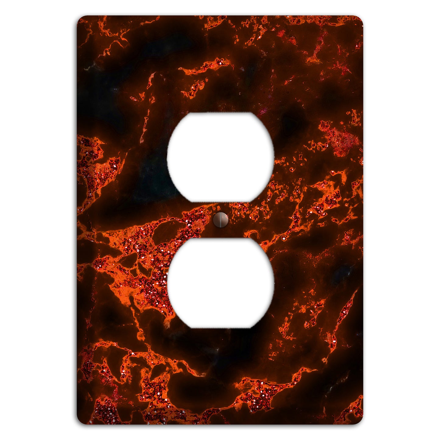 Black and Red Marble Duplex Outlet Wallplate