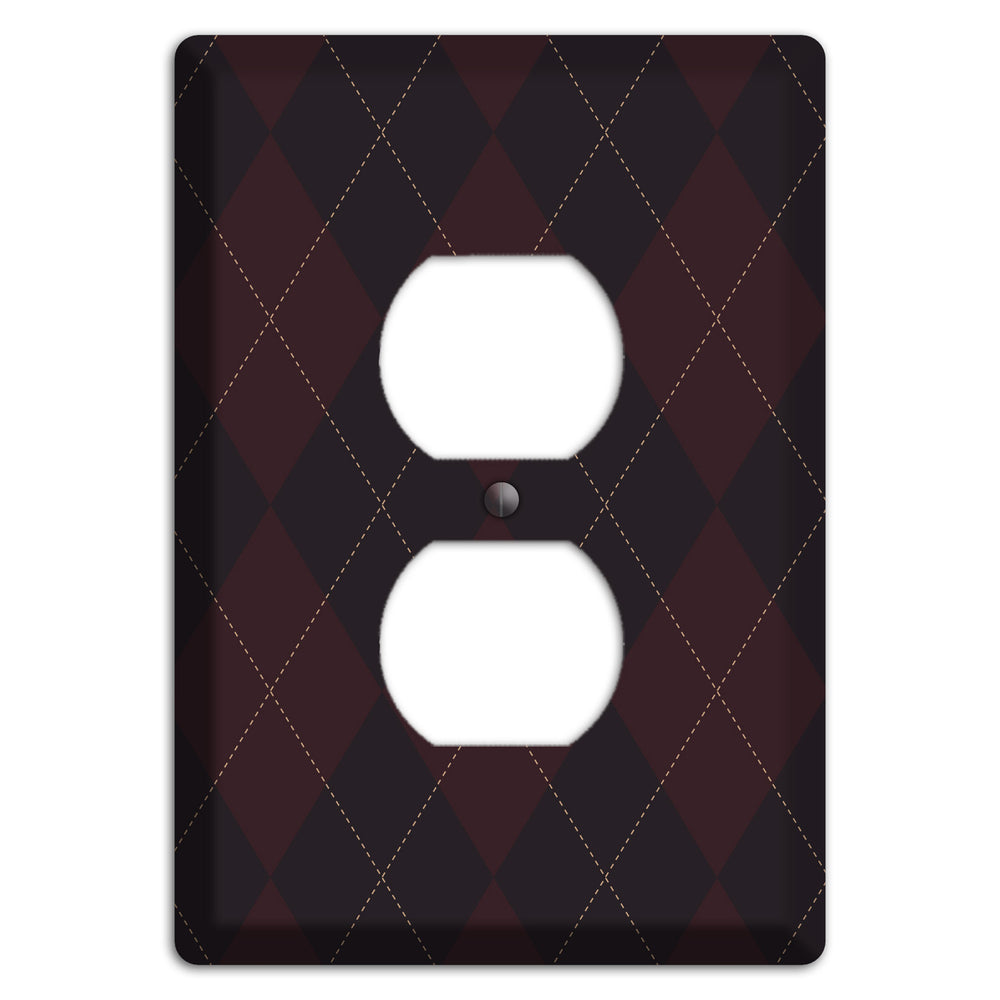 Black Argyle Duplex Outlet Wallplate
