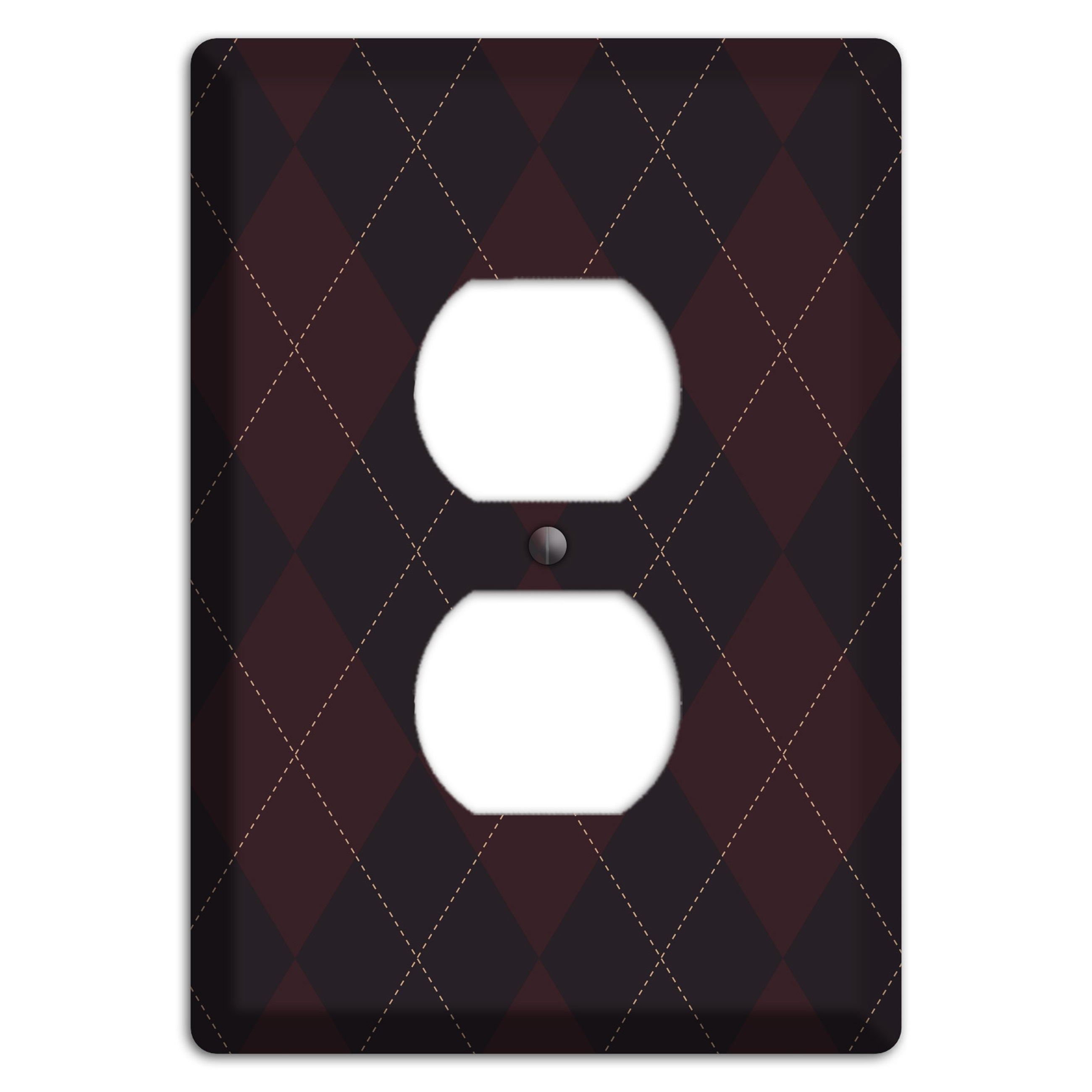 Black Argyle Duplex Outlet Wallplate