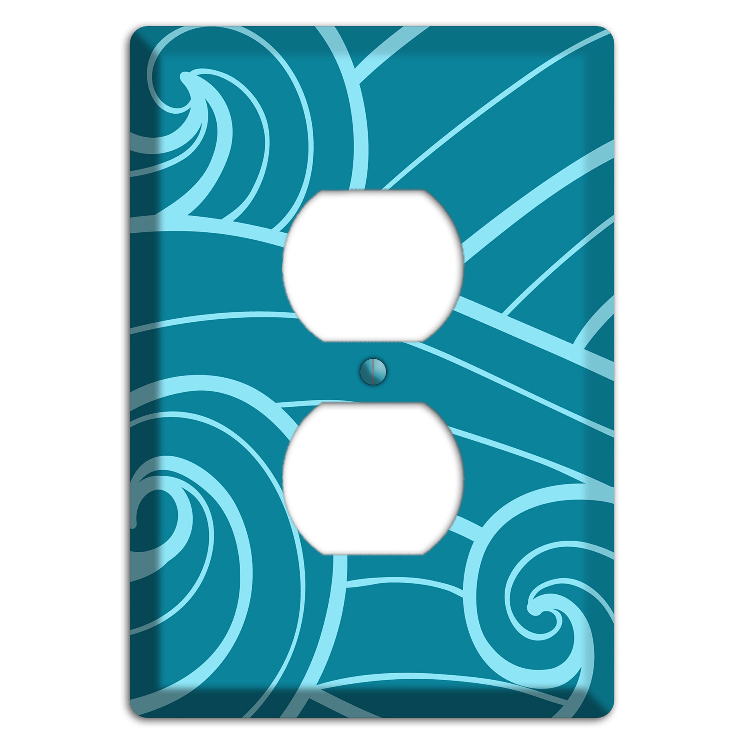 Abstract Curl Turquois Duplex Outlet Wallplate