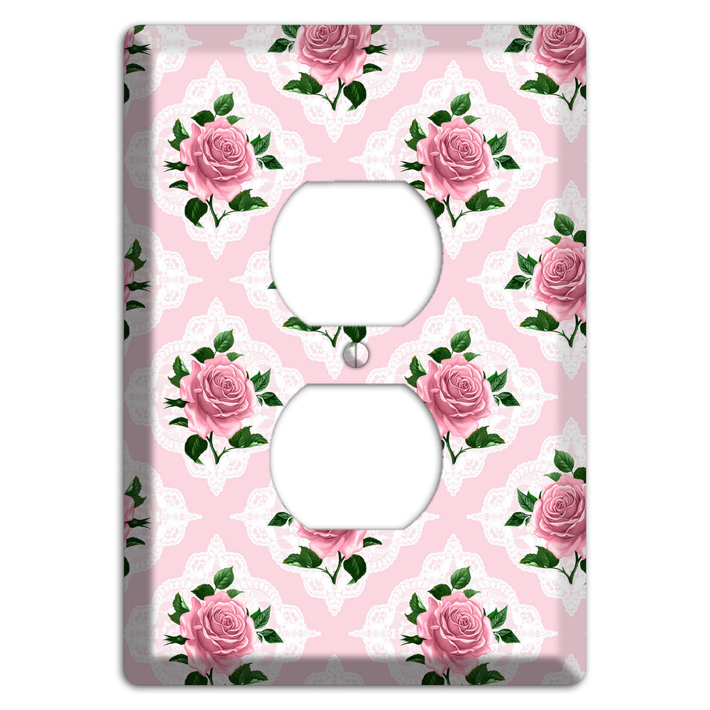Pink Rose Doily Duplex Outlet Wallplate