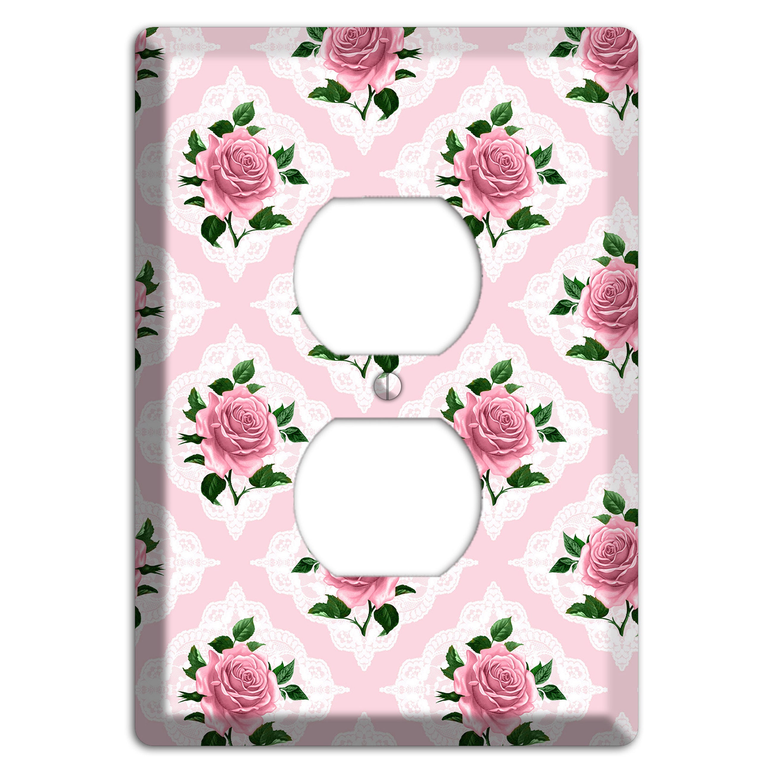 Pink Rose Doily Duplex Outlet Wallplate