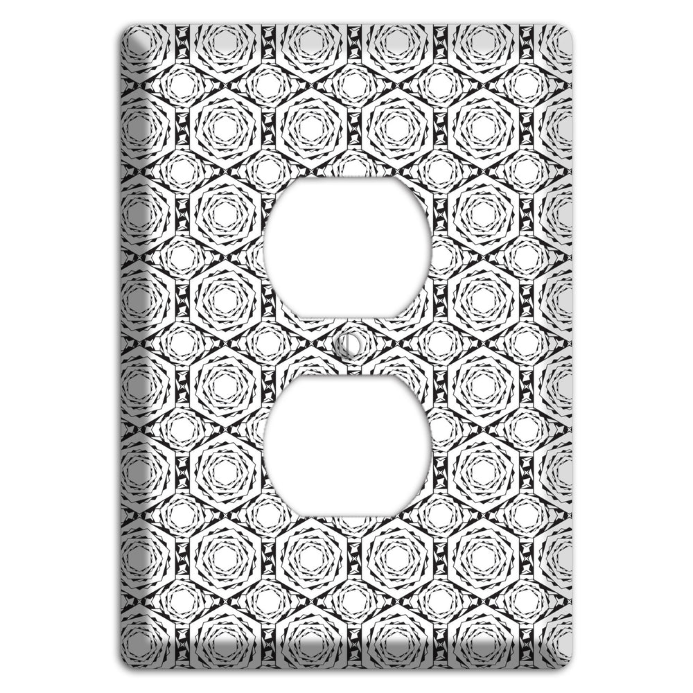 Overlay Hexagon Rotation Repeat Duplex Outlet Wallplate