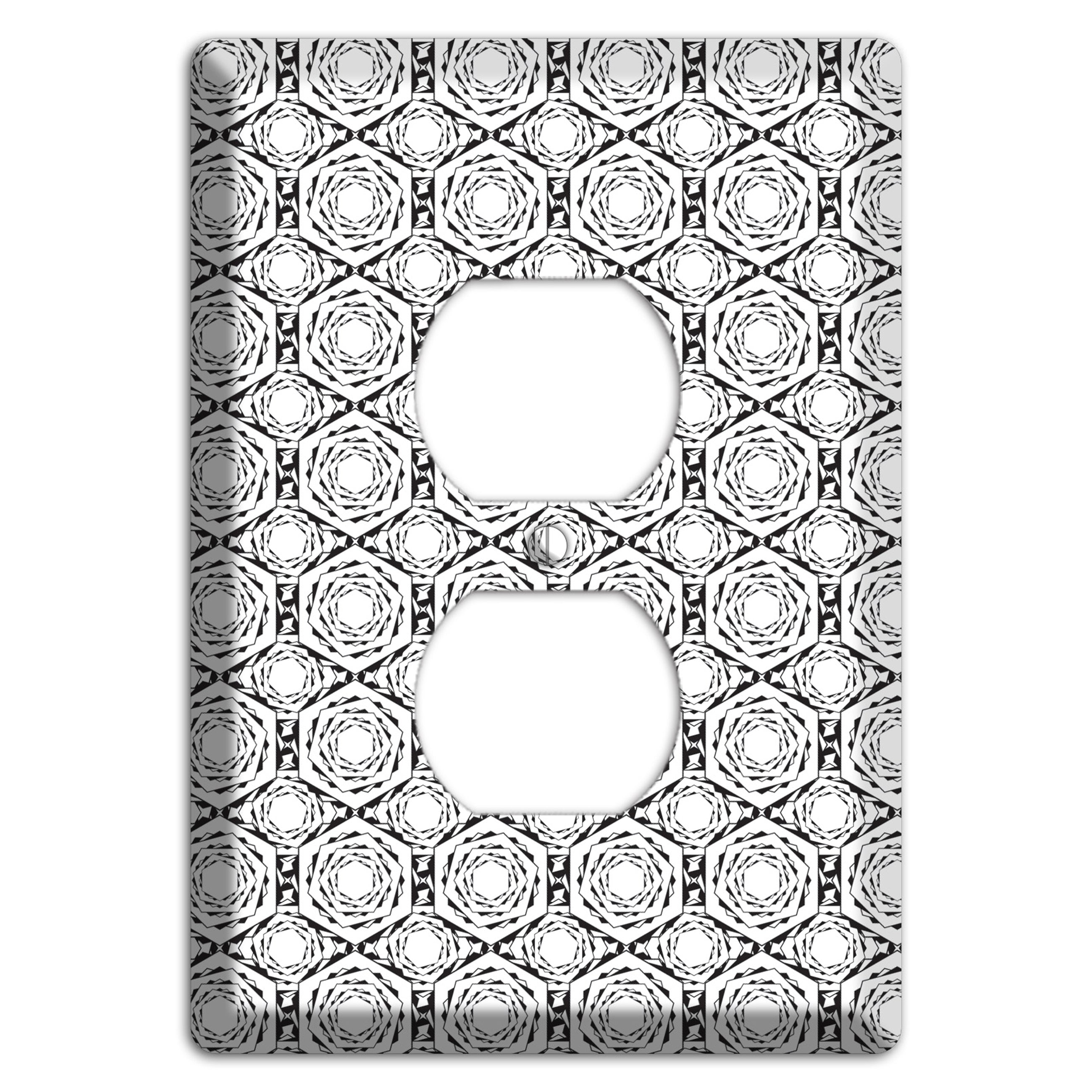 Overlay Hexagon Rotation Repeat Duplex Outlet Wallplate