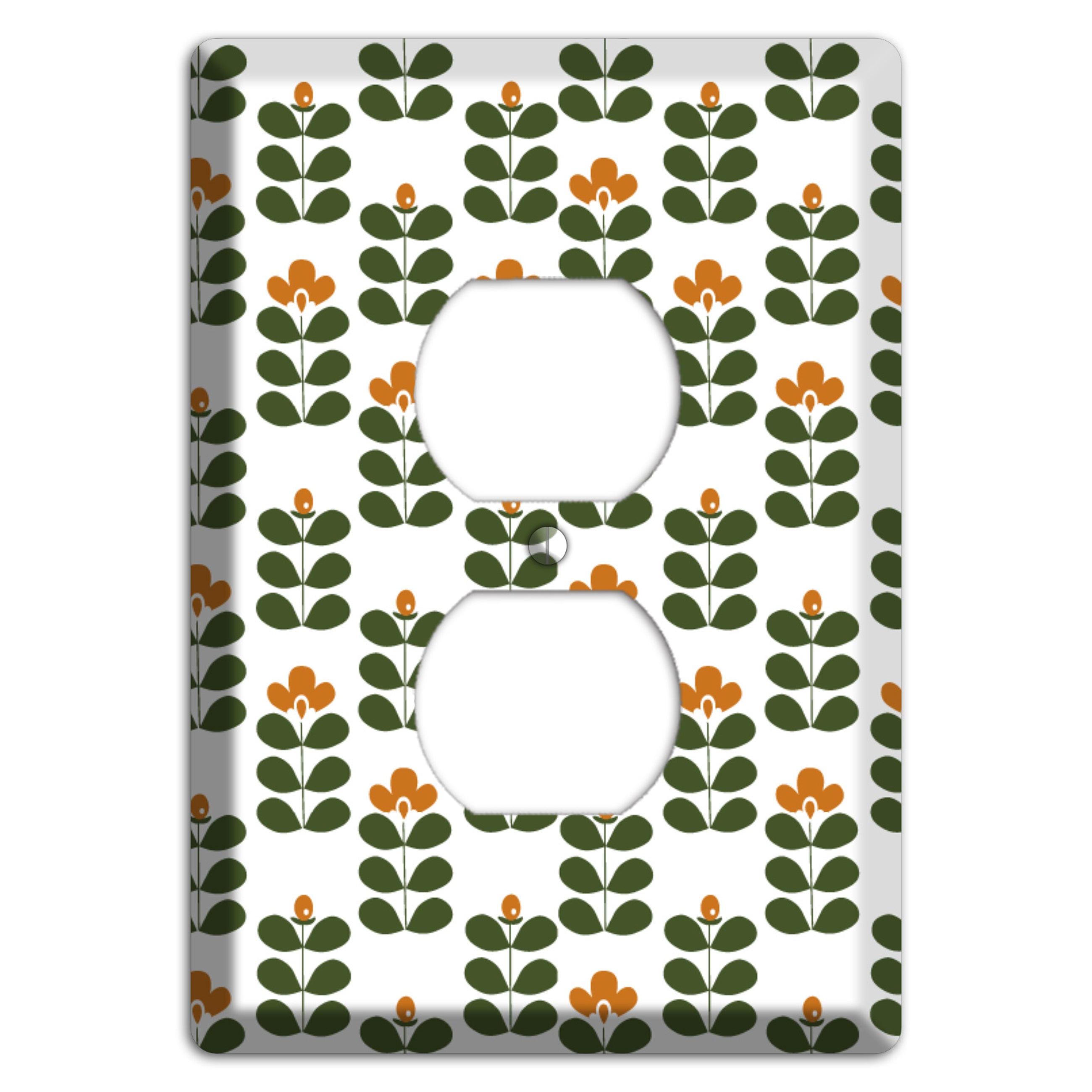 Green Small Sprouts Duplex Outlet Wallplate