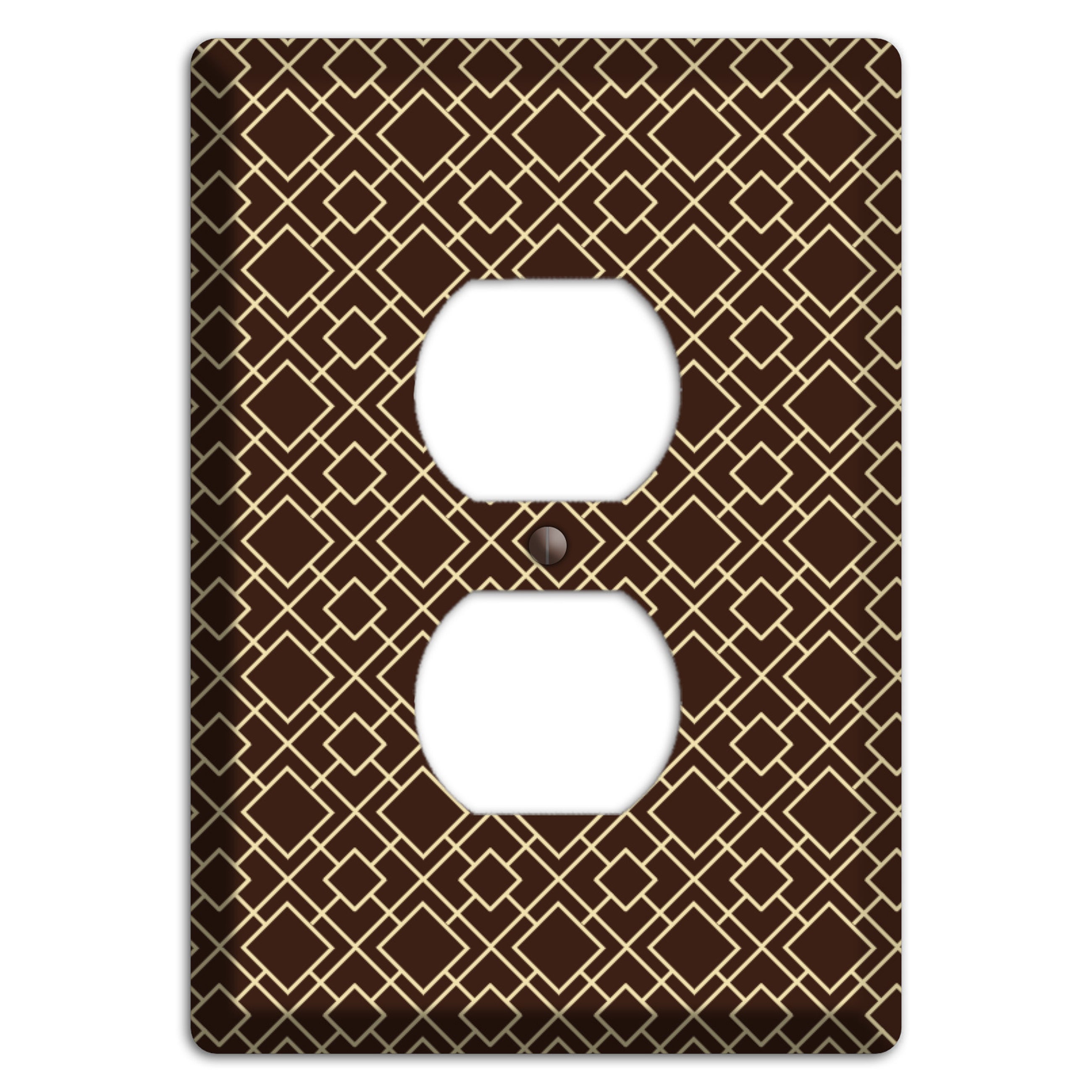 Asian Square Pattern Duplex Outlet Wallplate