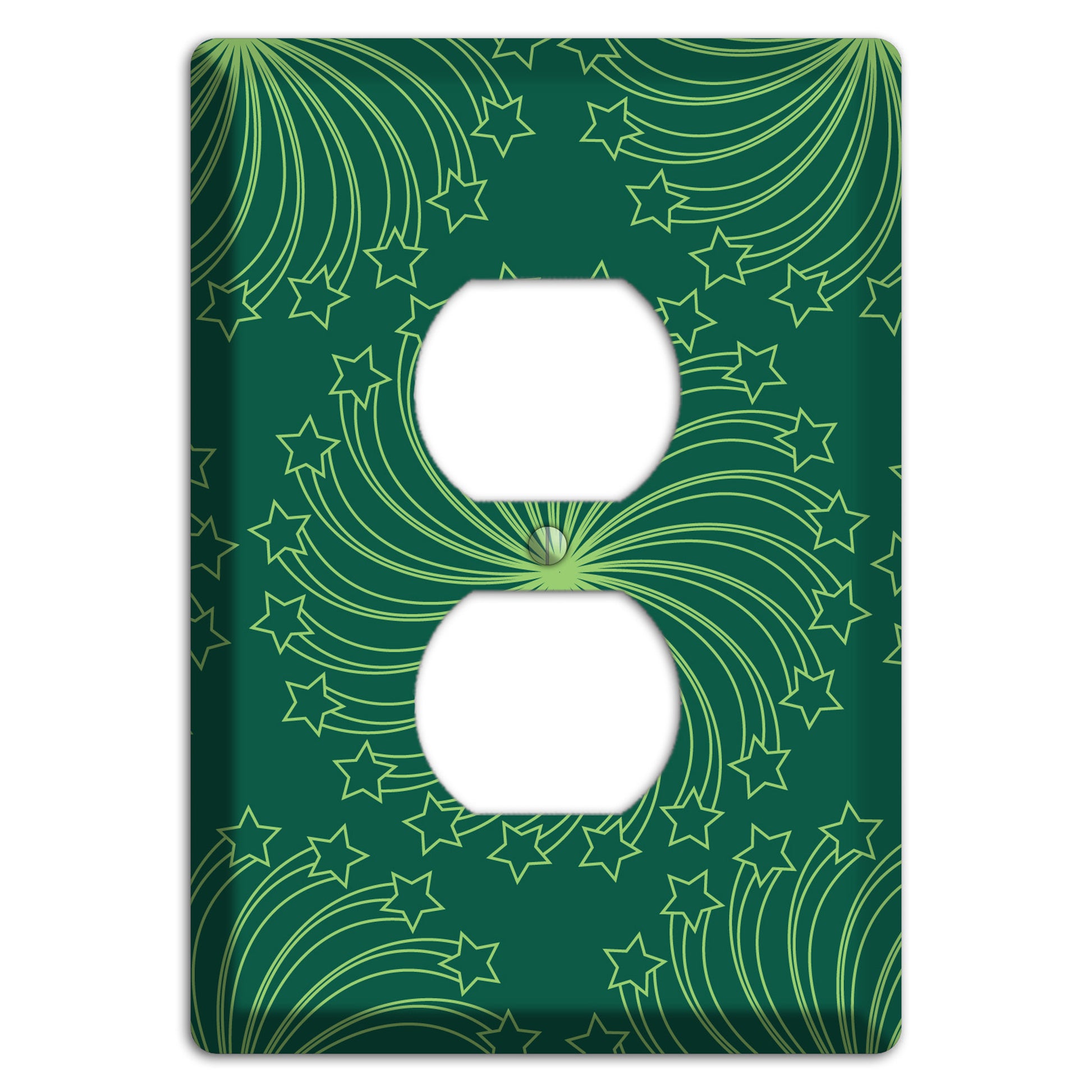 Multi Green Star Swirl Duplex Outlet Wallplate