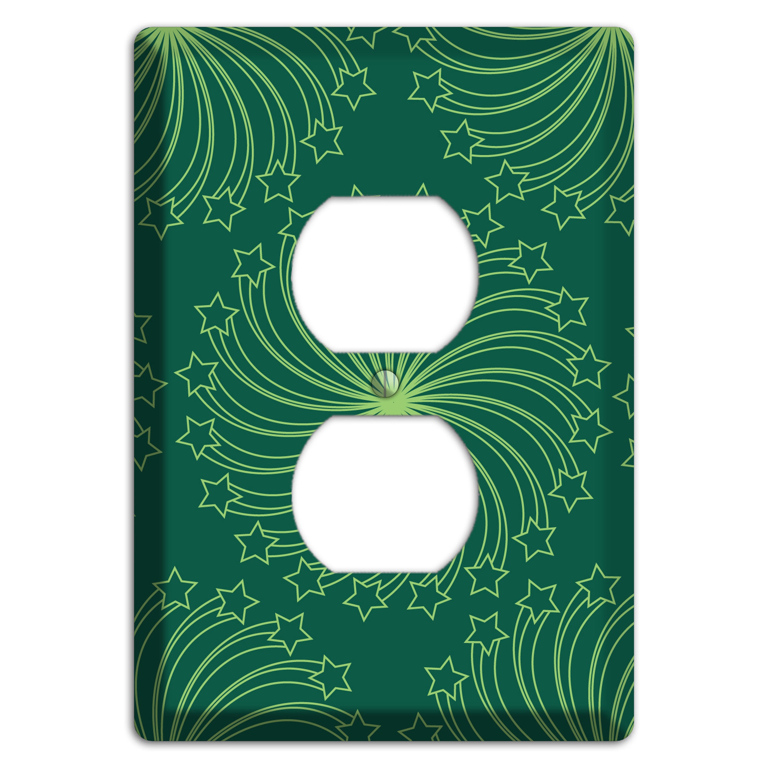 Multi Green Star Swirl Duplex Outlet Wallplate
