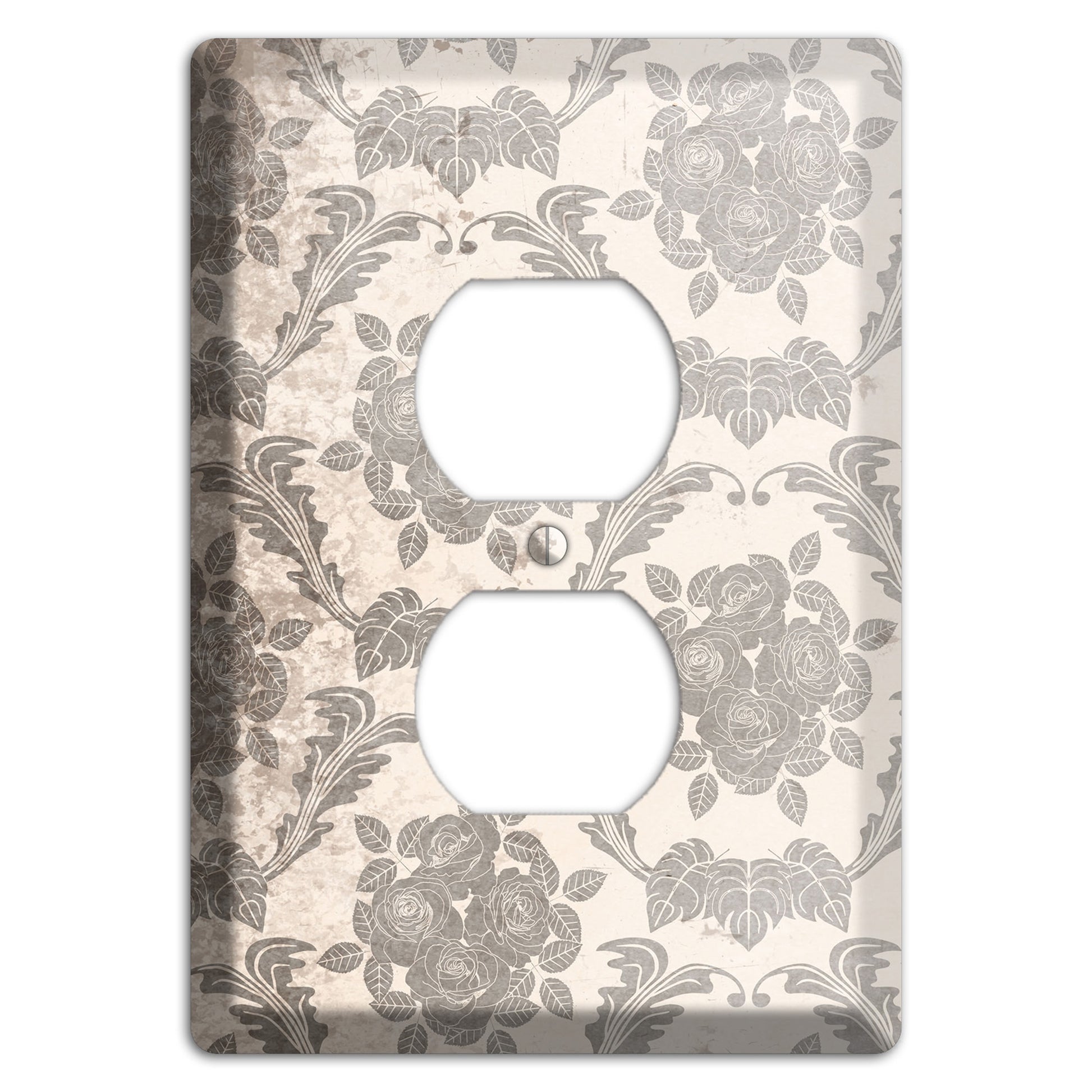 Pearl Bush Vintage Rose Damask Duplex Outlet Wallplate