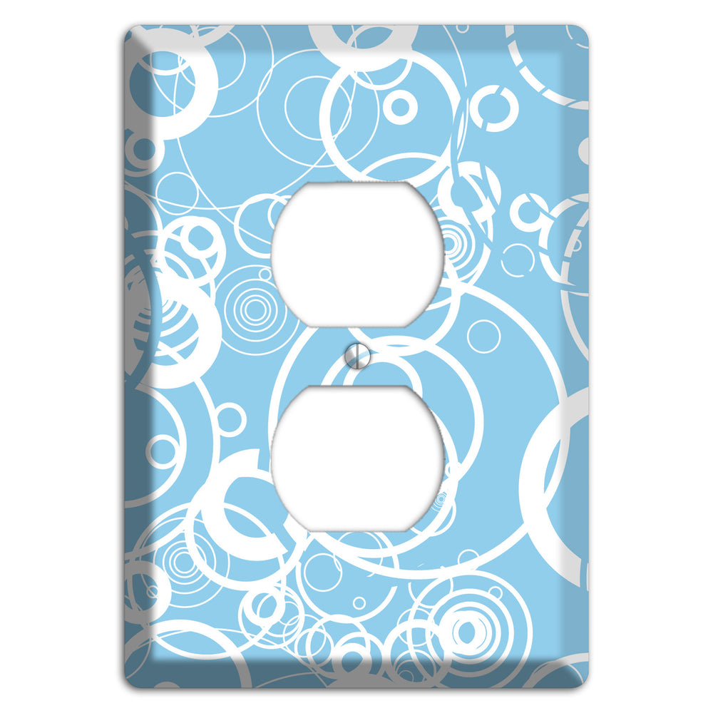 Light Blue Circles Duplex Outlet Wallplate