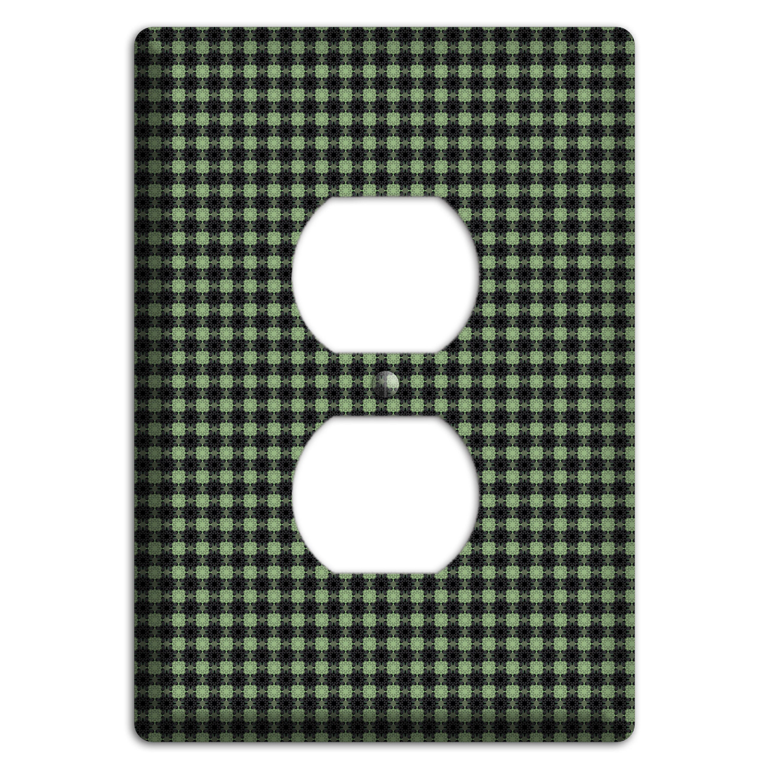 Multi Green Basket Check Duplex Outlet Wallplate
