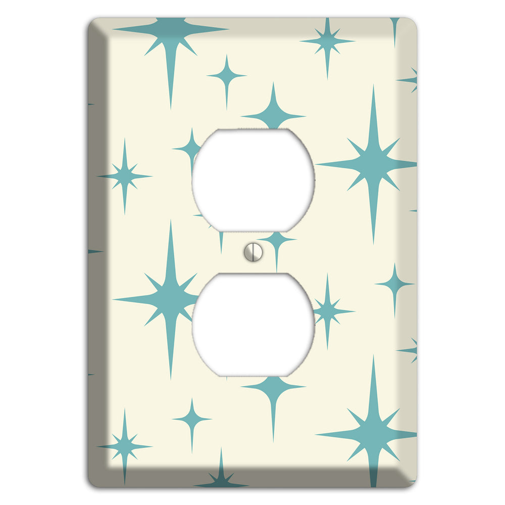 Yellow Atomic Star Duplex Outlet Wallplate