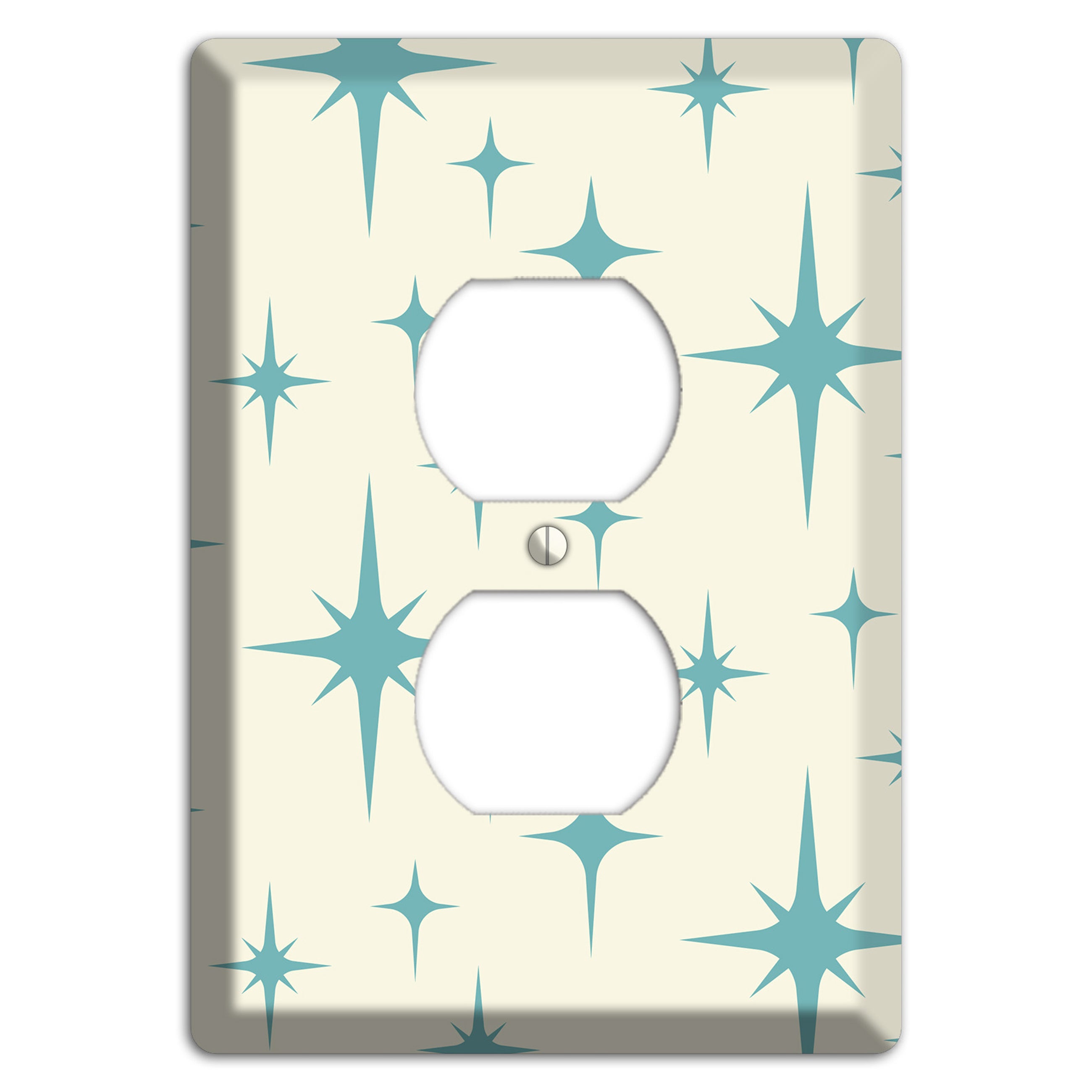 Yellow Atomic Star Duplex Outlet Wallplate