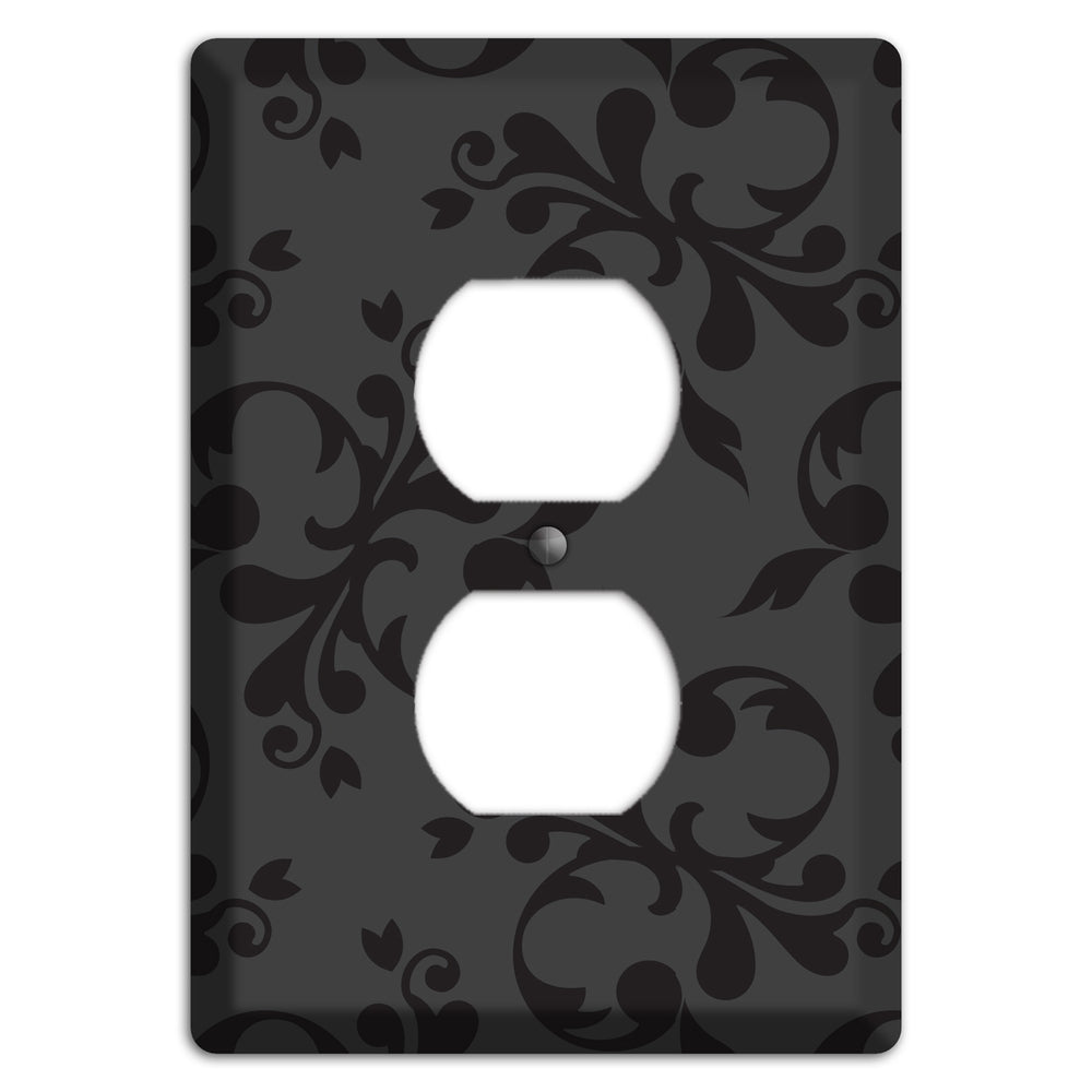 Grey Victorian Toile Duplex Outlet Wallplate