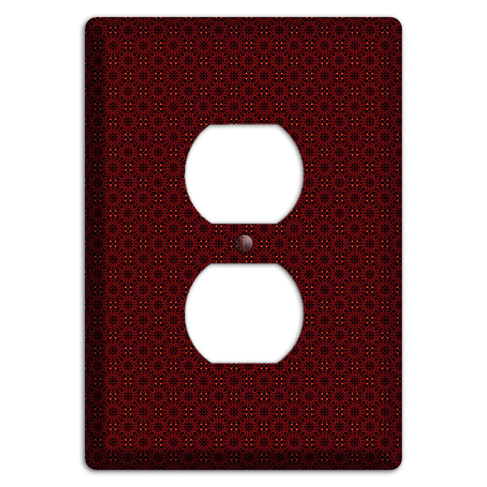 Maroon Checkered Foulard Duplex Outlet Wallplate
