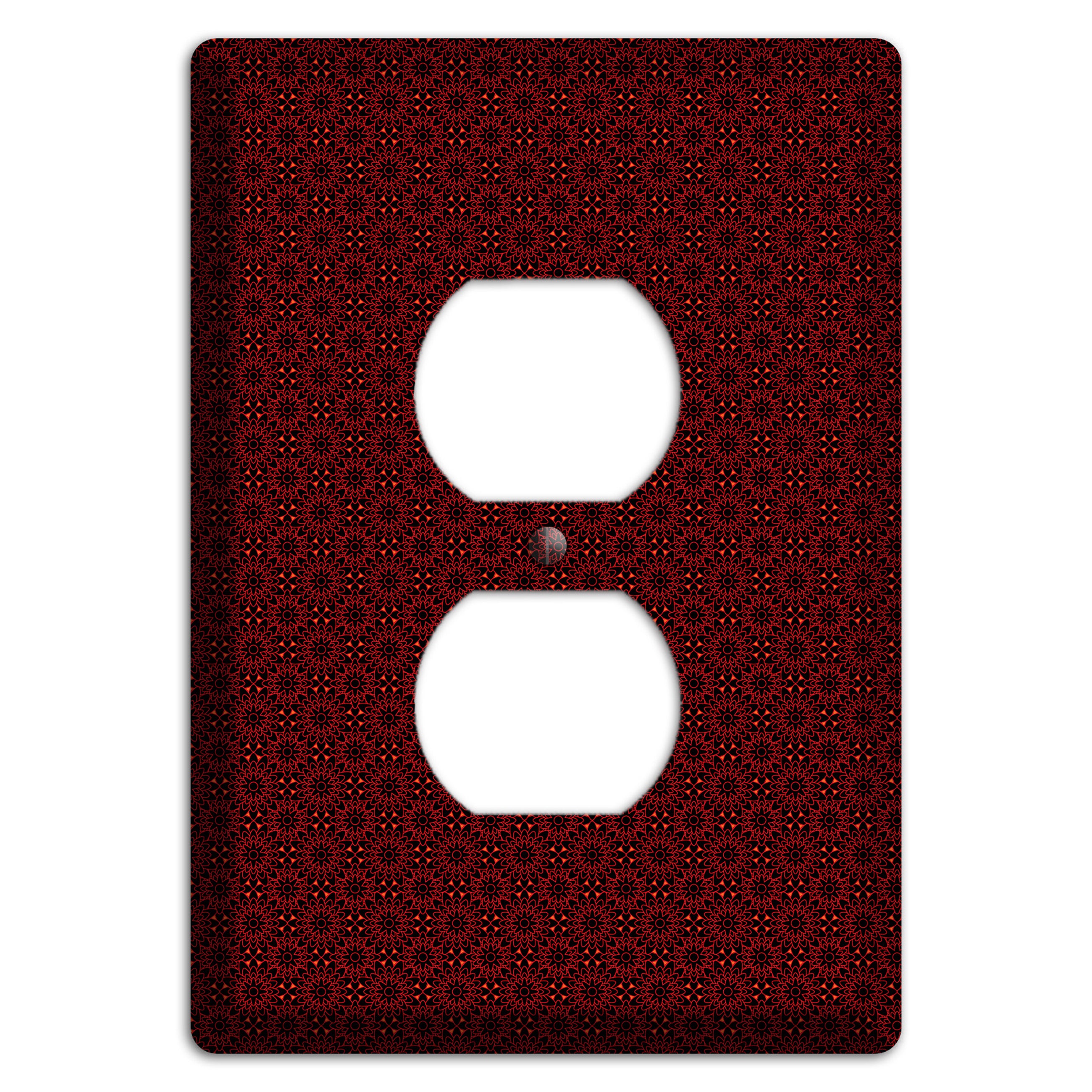 Maroon Checkered Foulard Duplex Outlet Wallplate