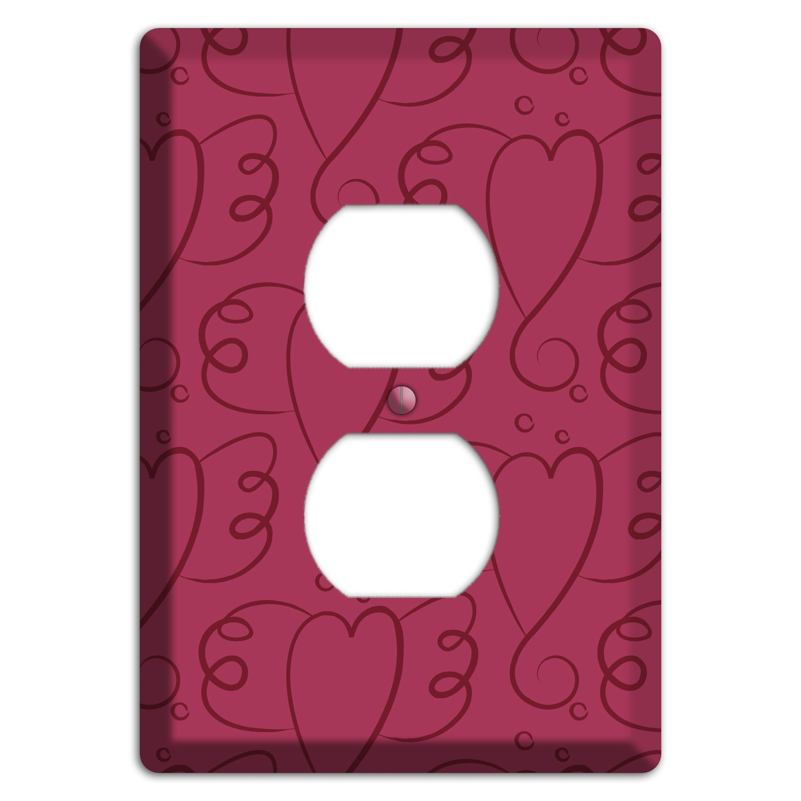 Fuschia Winged Hearts Duplex Outlet Wallplate