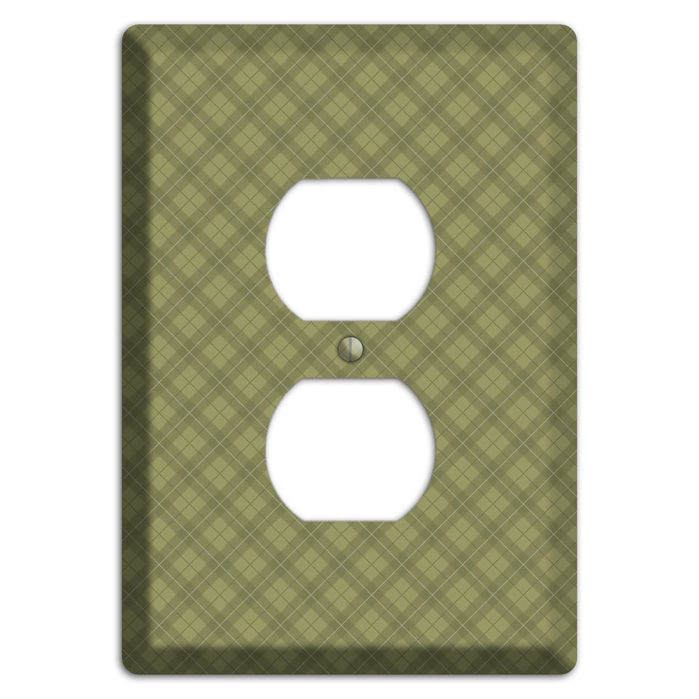 Green Plaid Duplex Outlet Wallplate