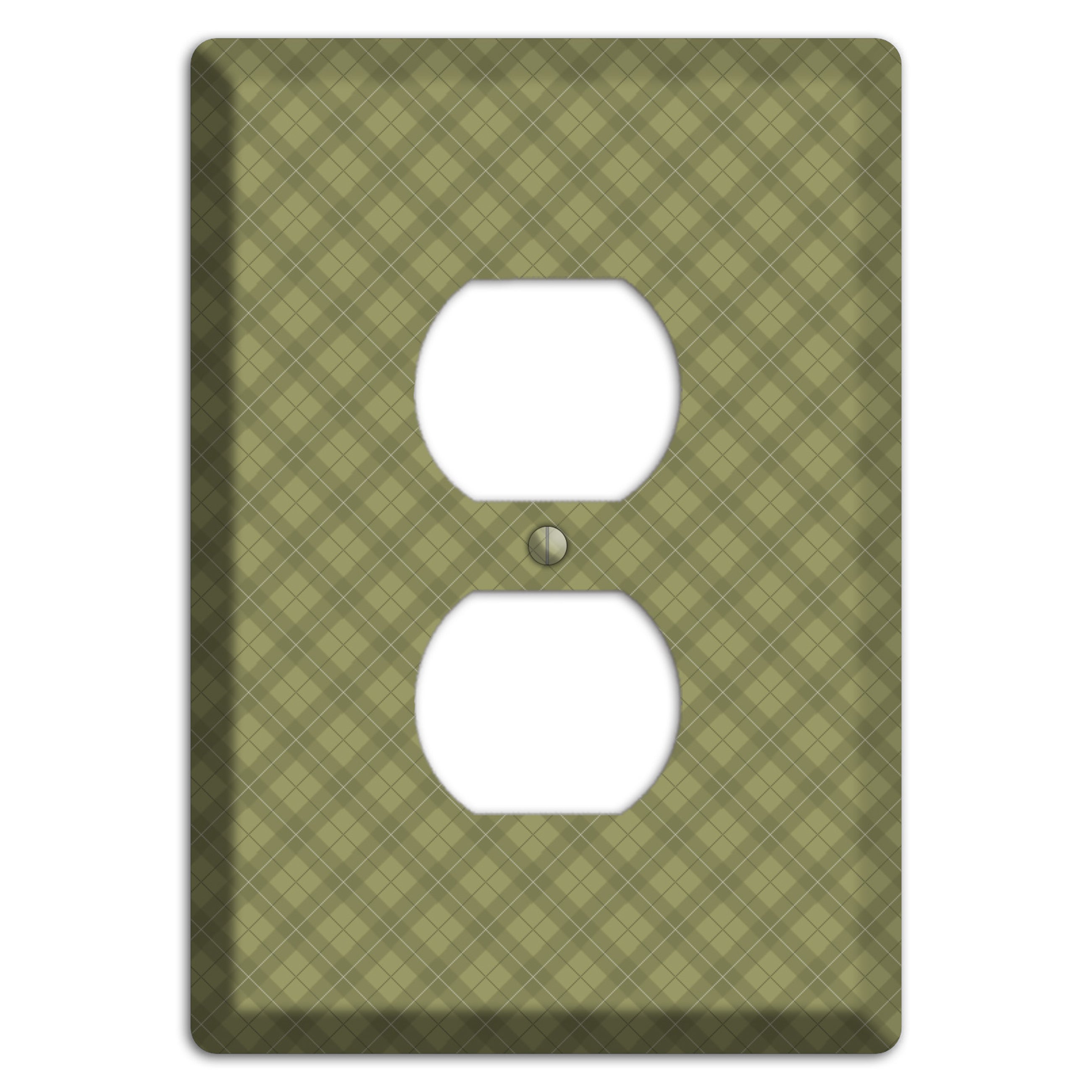 Green Plaid Duplex Outlet Wallplate