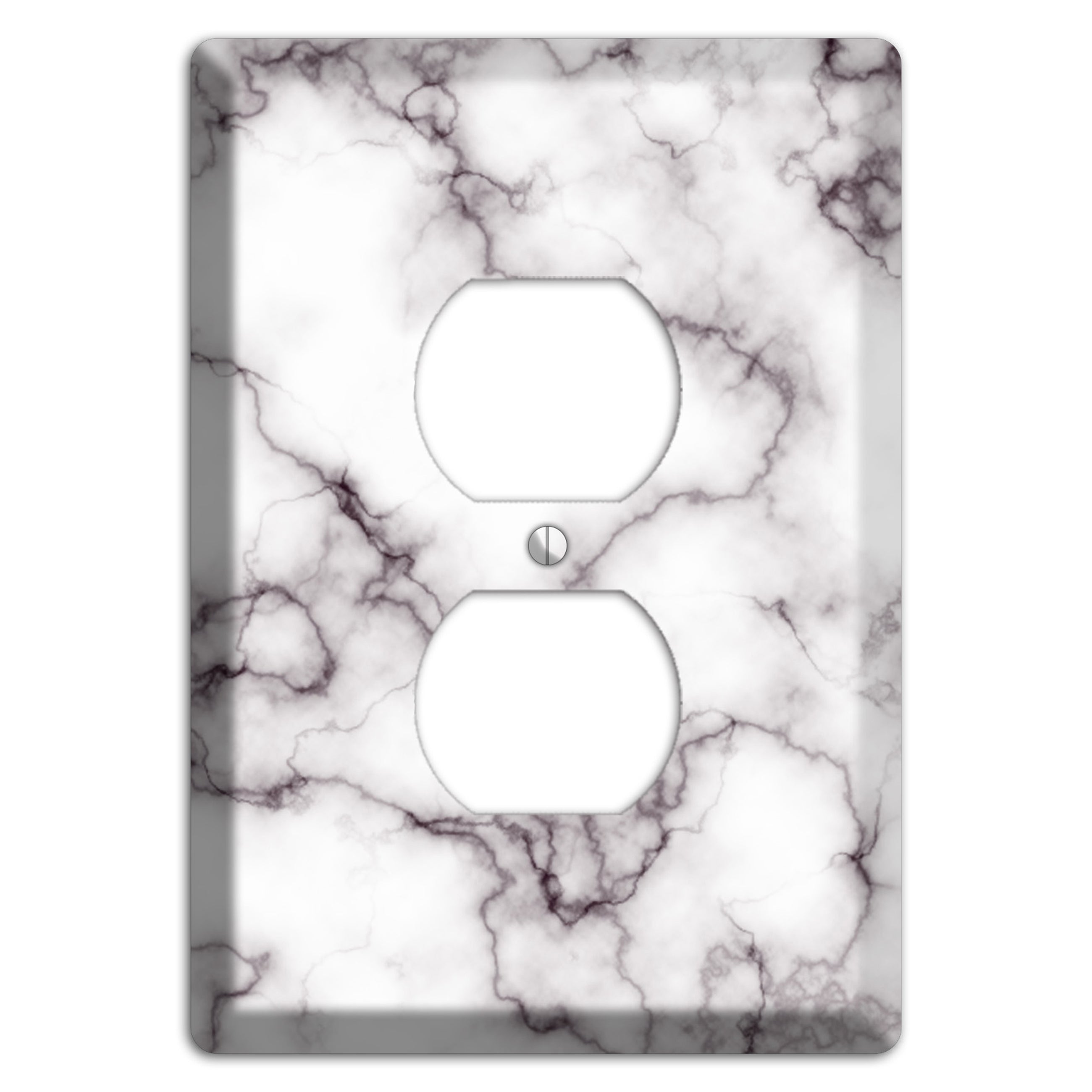 Black Stained Marble Duplex Outlet Wallplate