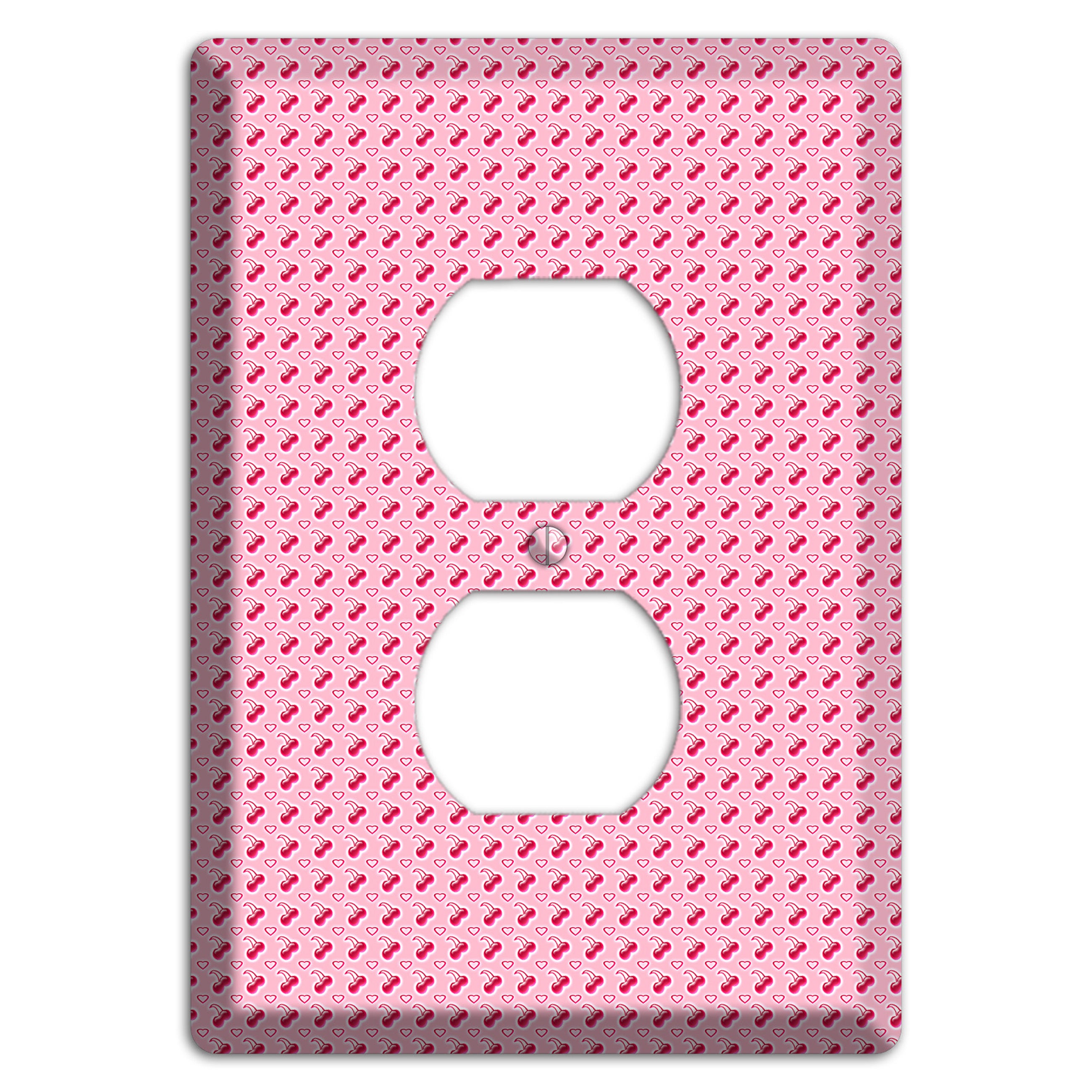 Pink with Cherries Duplex Outlet Wallplate