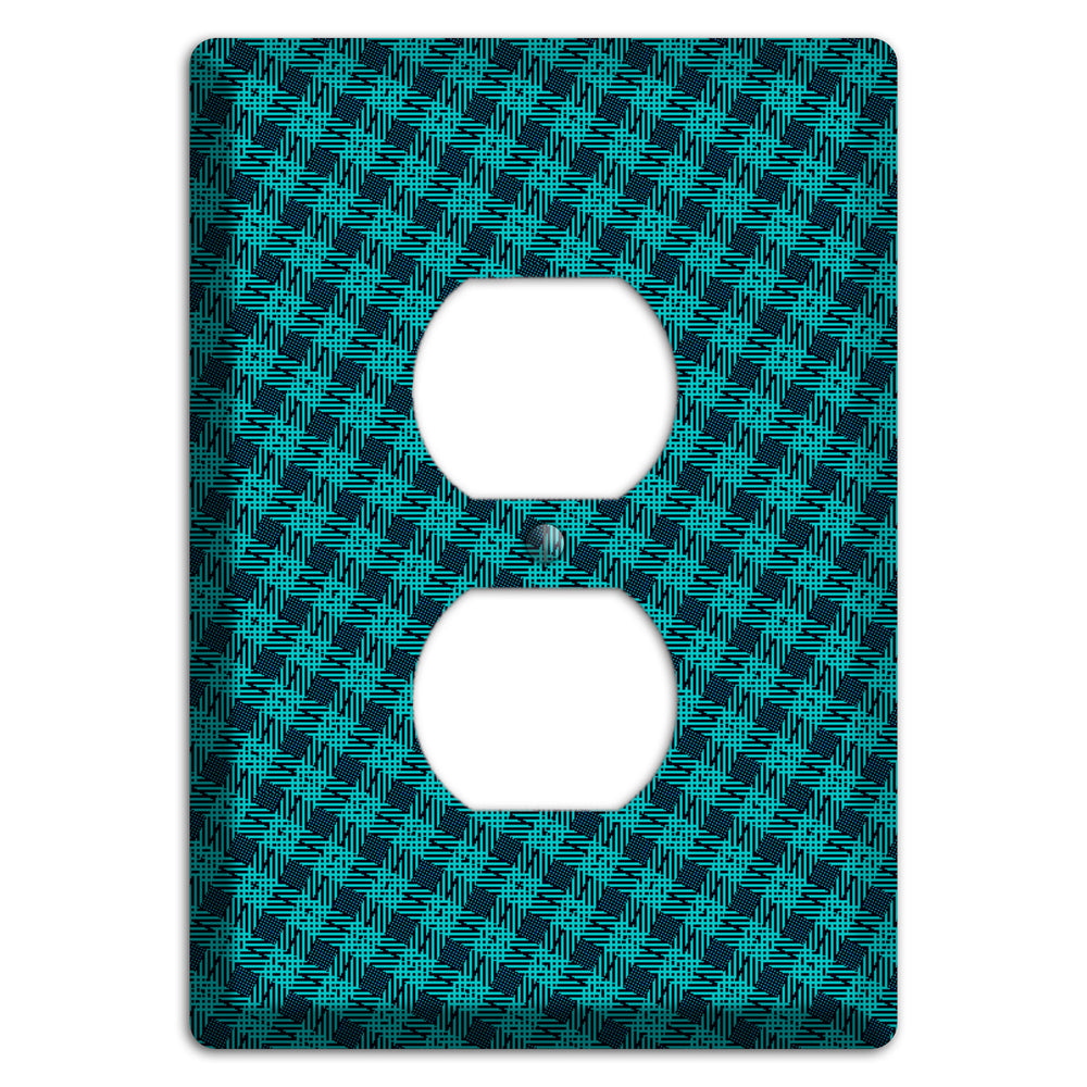 Turquoise Diamond Plaid Duplex Outlet Wallplate
