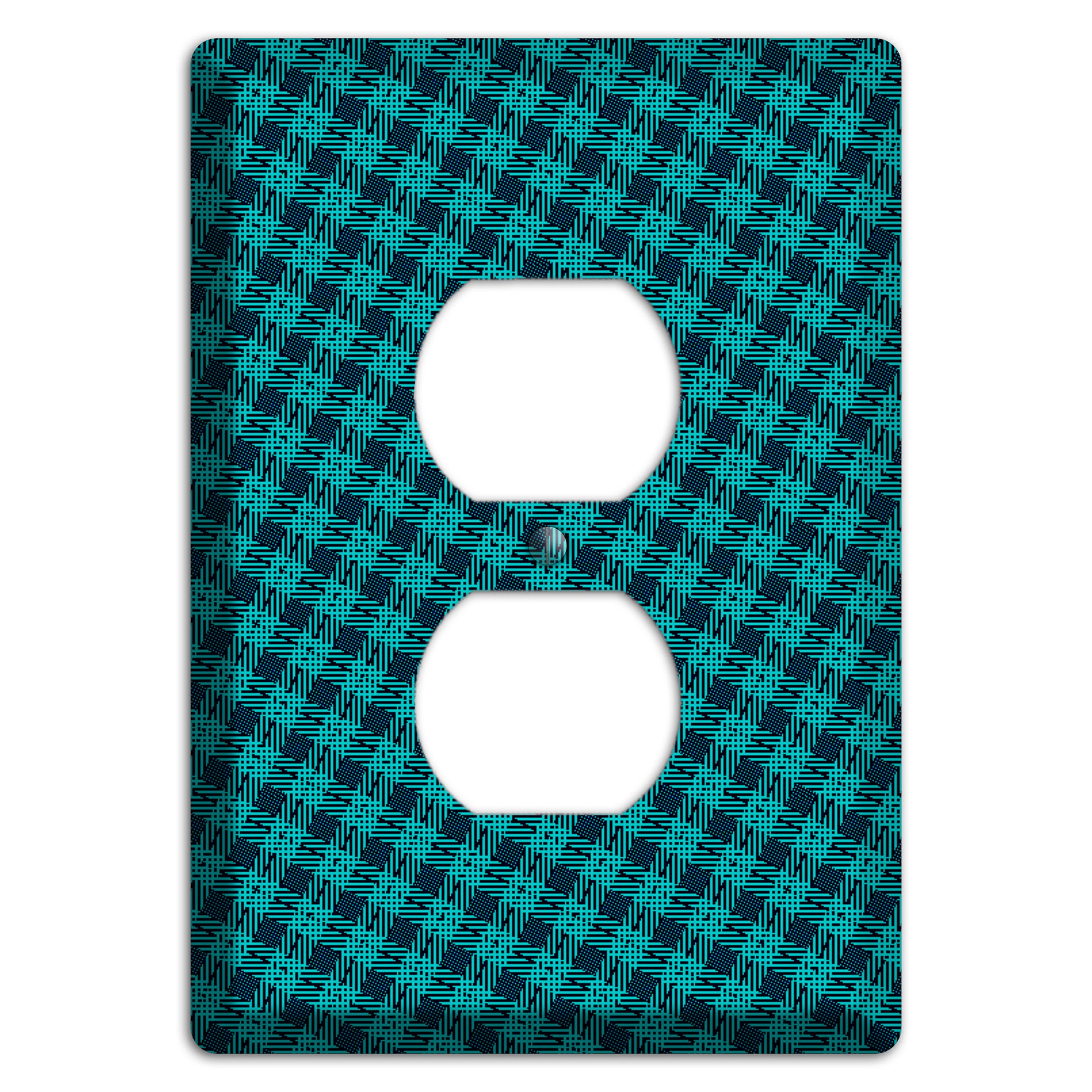 Turquoise Diamond Plaid Duplex Outlet Wallplate