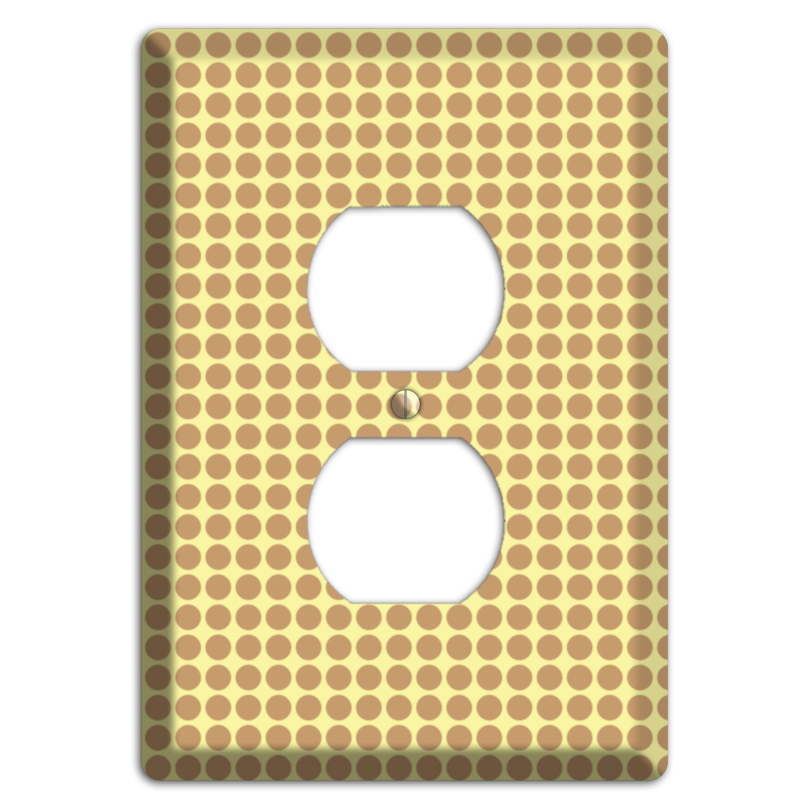 Yellow with Light Brown Tiled Small Dots Duplex Outlet Wallplate