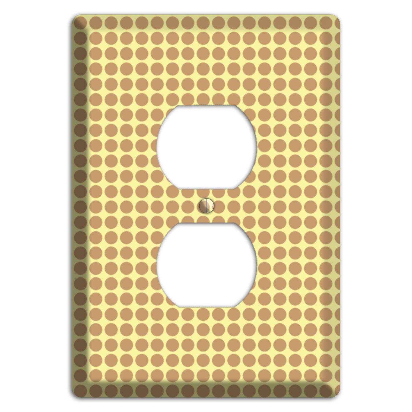 Yellow with Light Brown Tiled Small Dots Duplex Outlet Wallplate