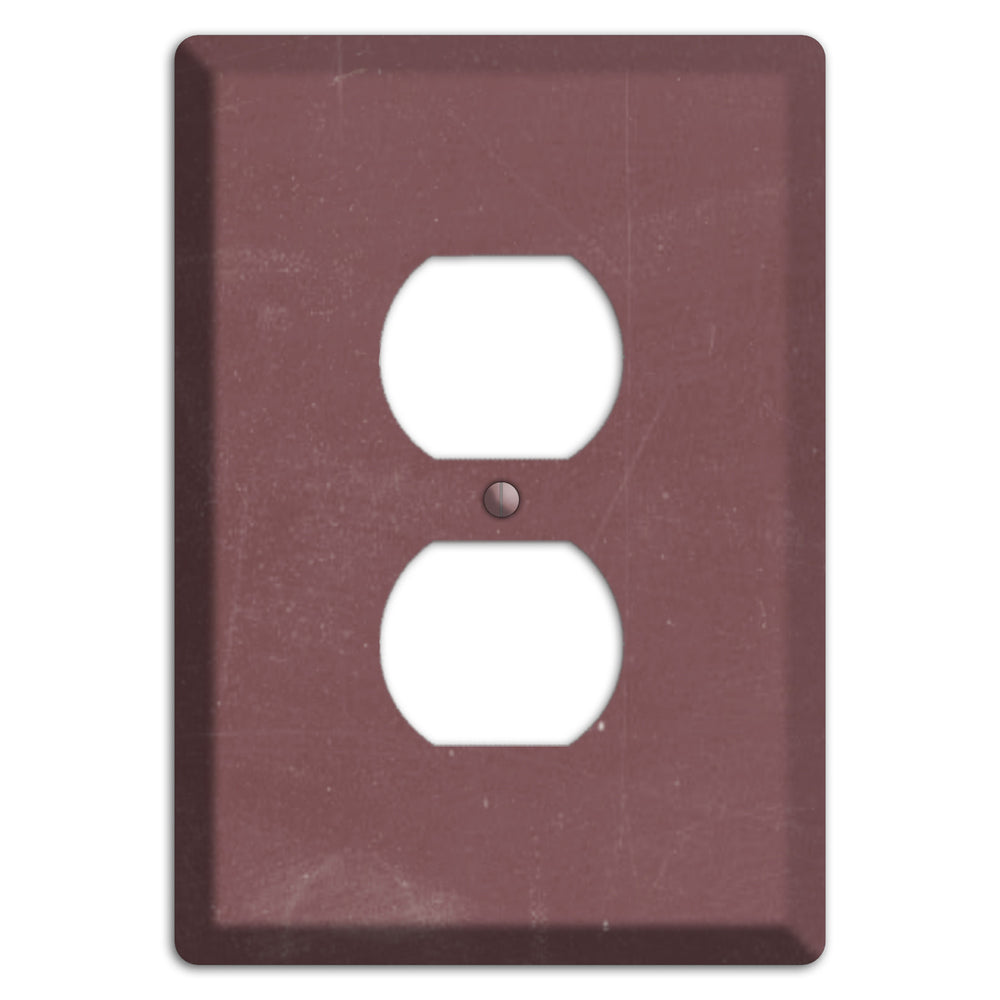Chalk Dark Maroon Duplex Outlet Wallplate