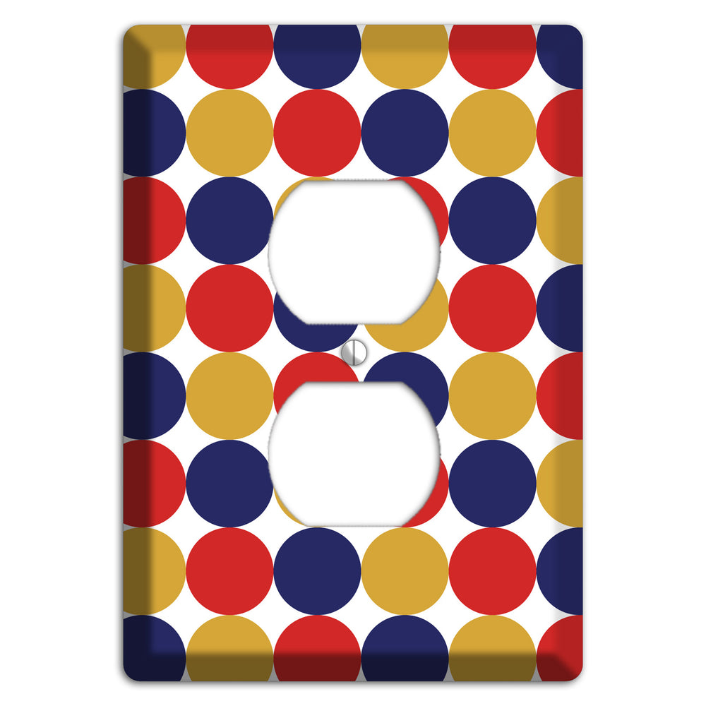 Mustard Red Purple Tiled Dots Duplex Outlet Wallplate