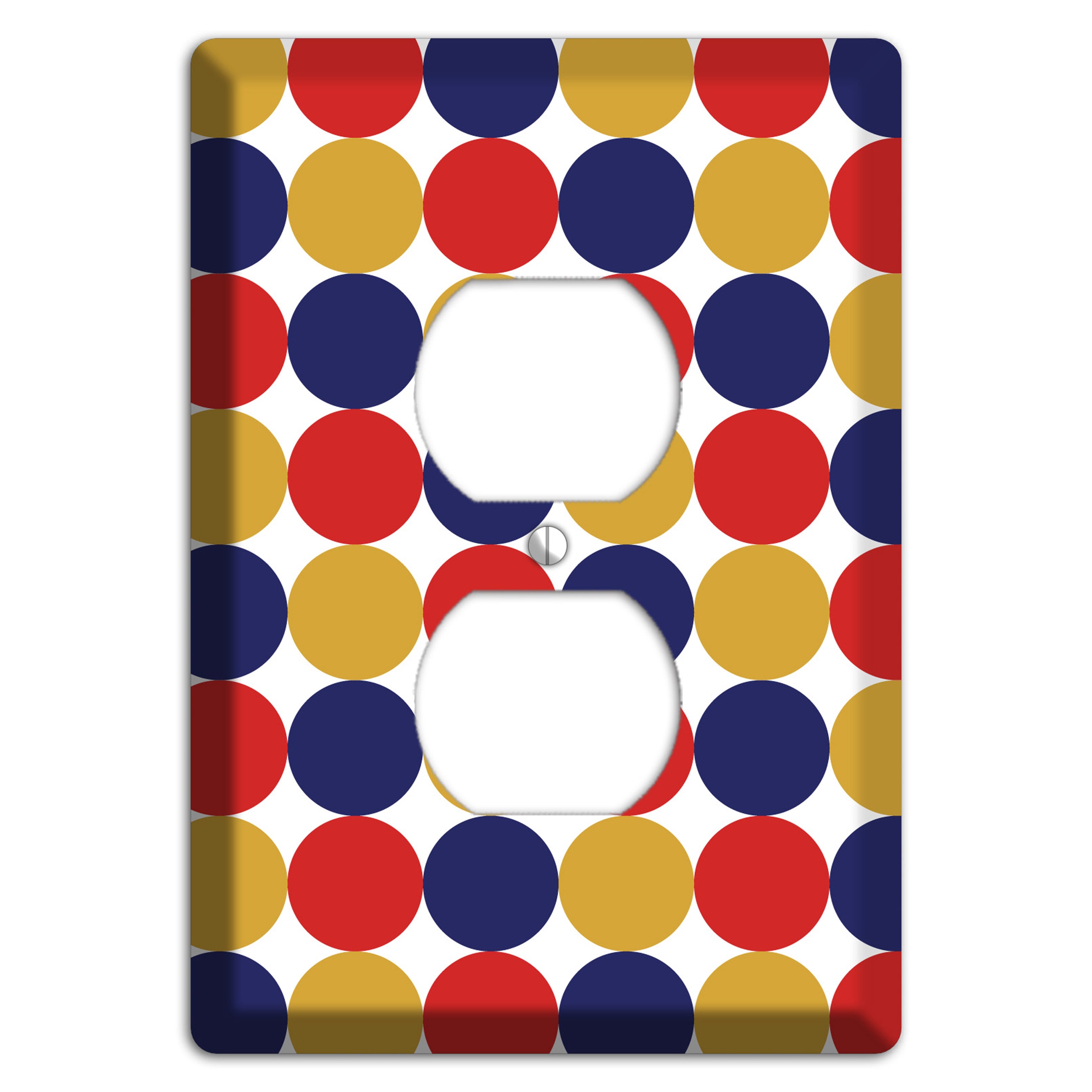 Mustard Red Purple Tiled Dots Duplex Outlet Wallplate