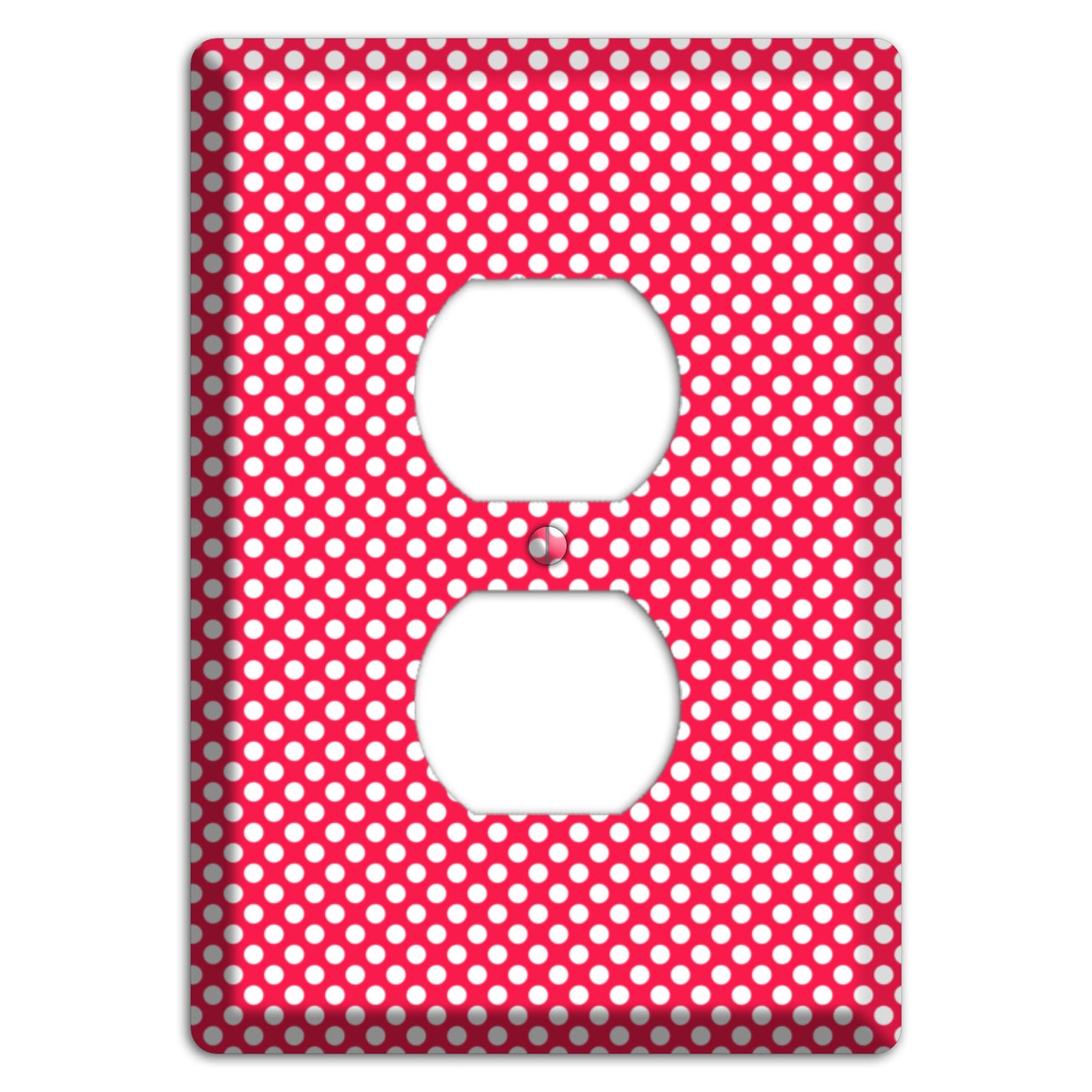 Fuschia with Pink Tiny Polka Dots Duplex Outlet Wallplate
