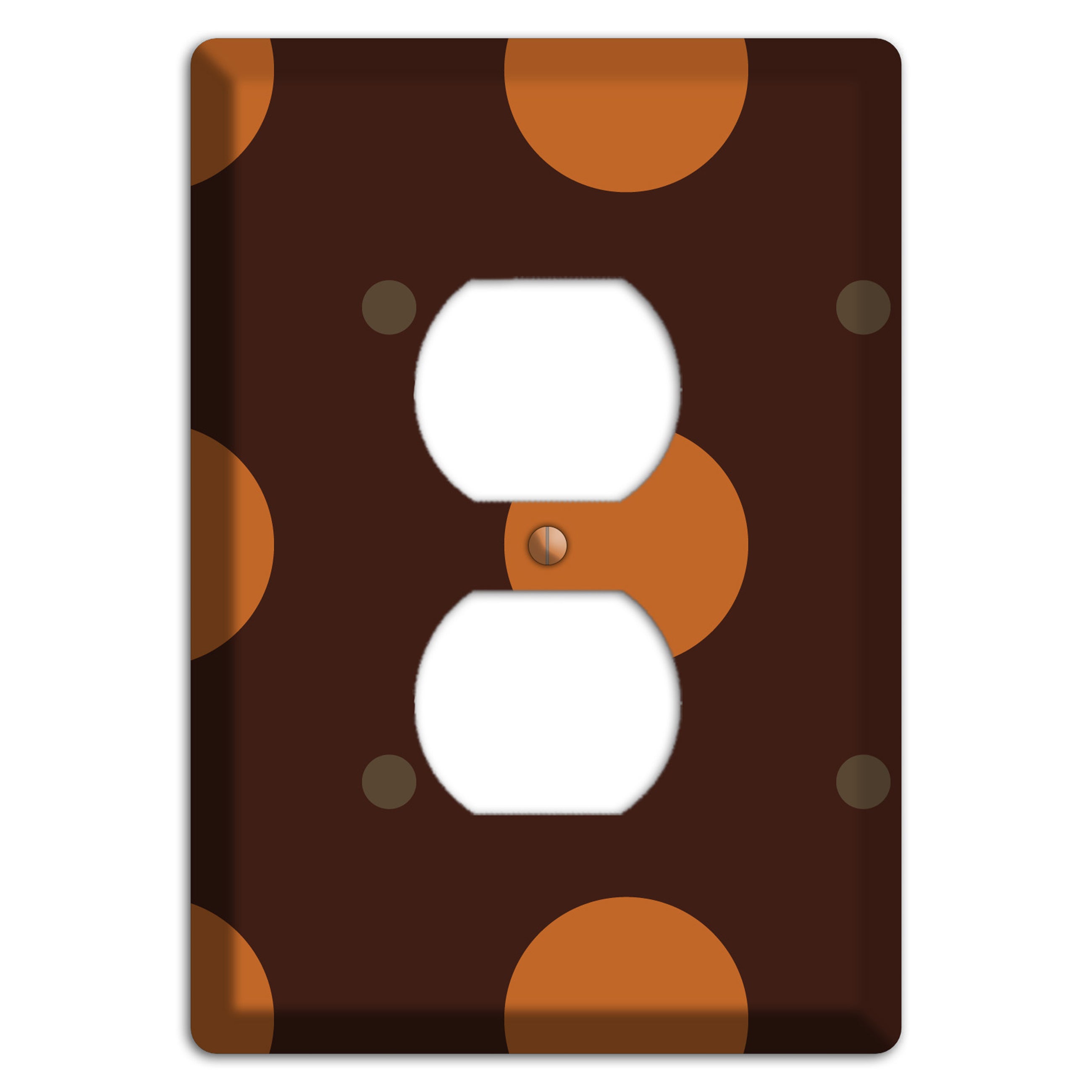 Brown with Umber and Brown Multi Tiled Medium Dots Duplex Outlet Wallplate