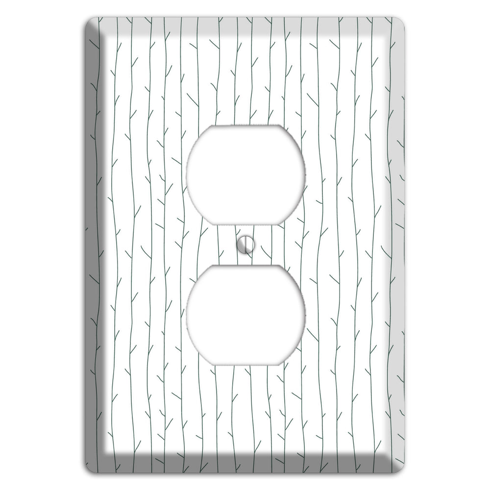 Leaves Style D Duplex Outlet Wallplate