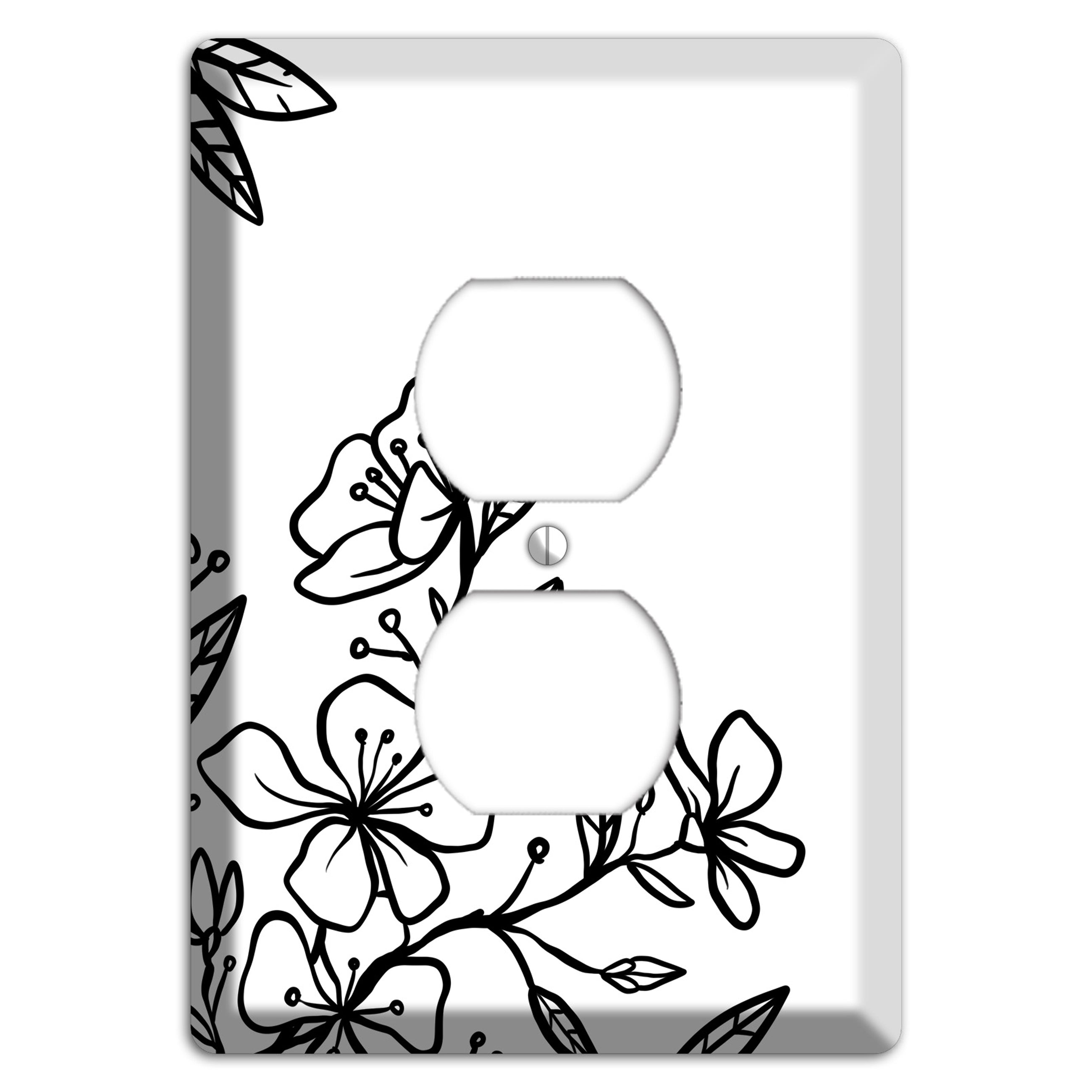 Hand-Drawn Floral 18 Duplex Outlet Wallplate