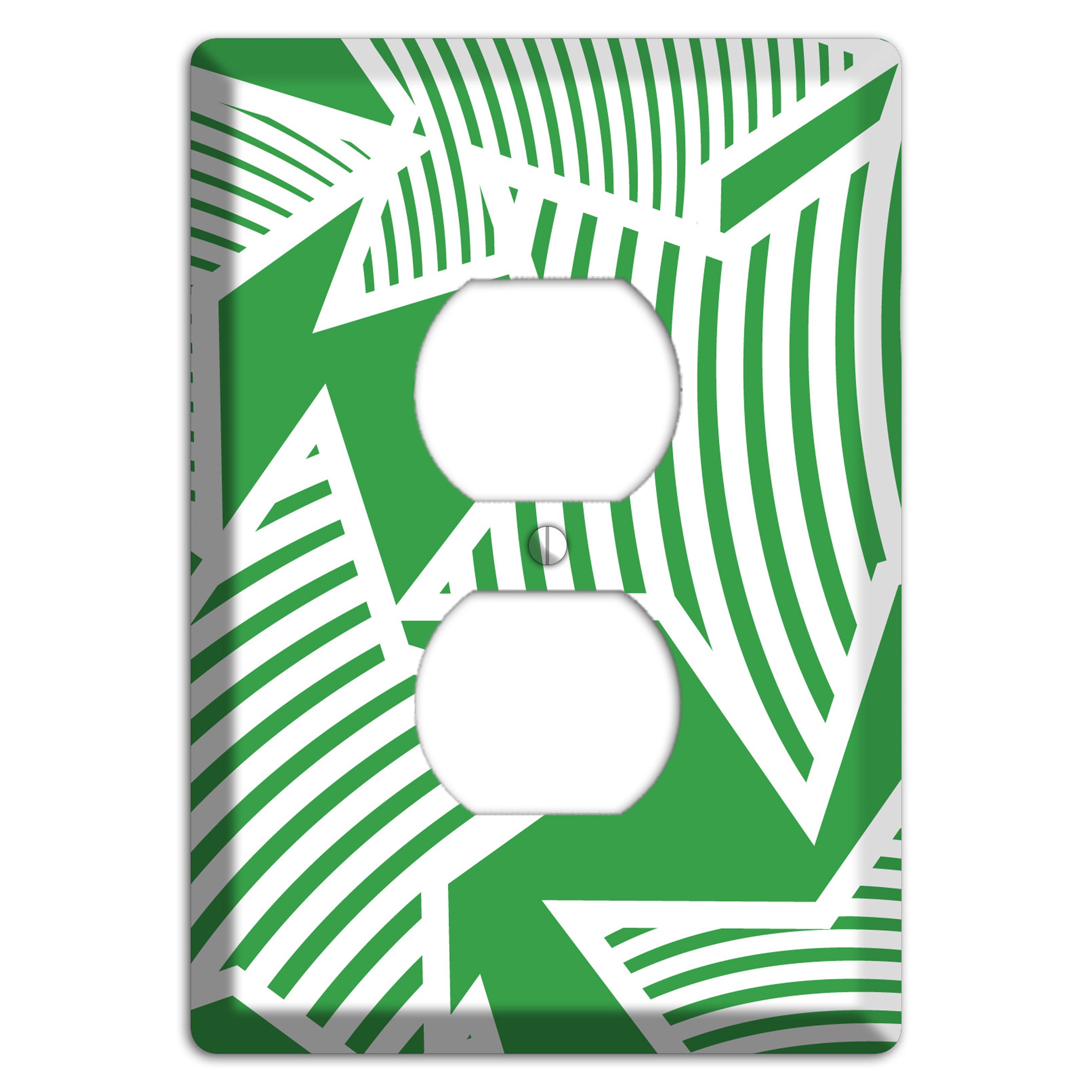 Green with Large White Stars Duplex Outlet Wallplate