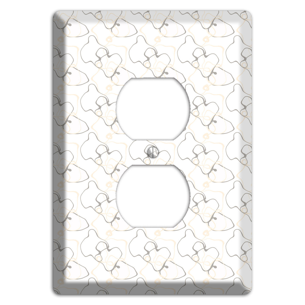 White with Irregular Circles Duplex Outlet Wallplate